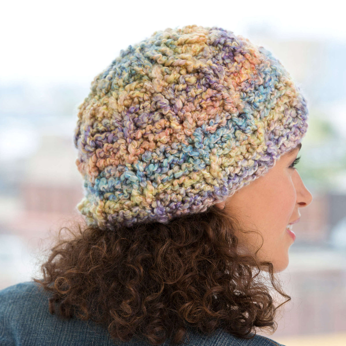 Knit Hat made in Red Heart Stellar Yarn