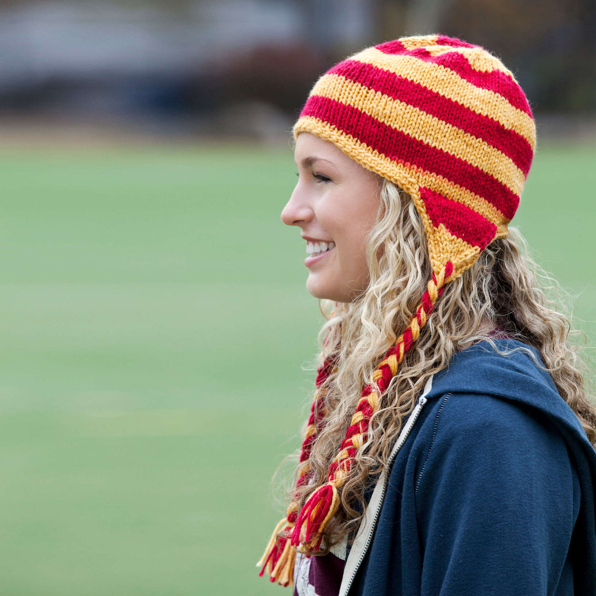 Knit Hat made in Red Heart Team Spirit Yarn