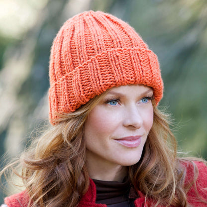 Red Heart Easy-Fit Ribbed Hat Single Size