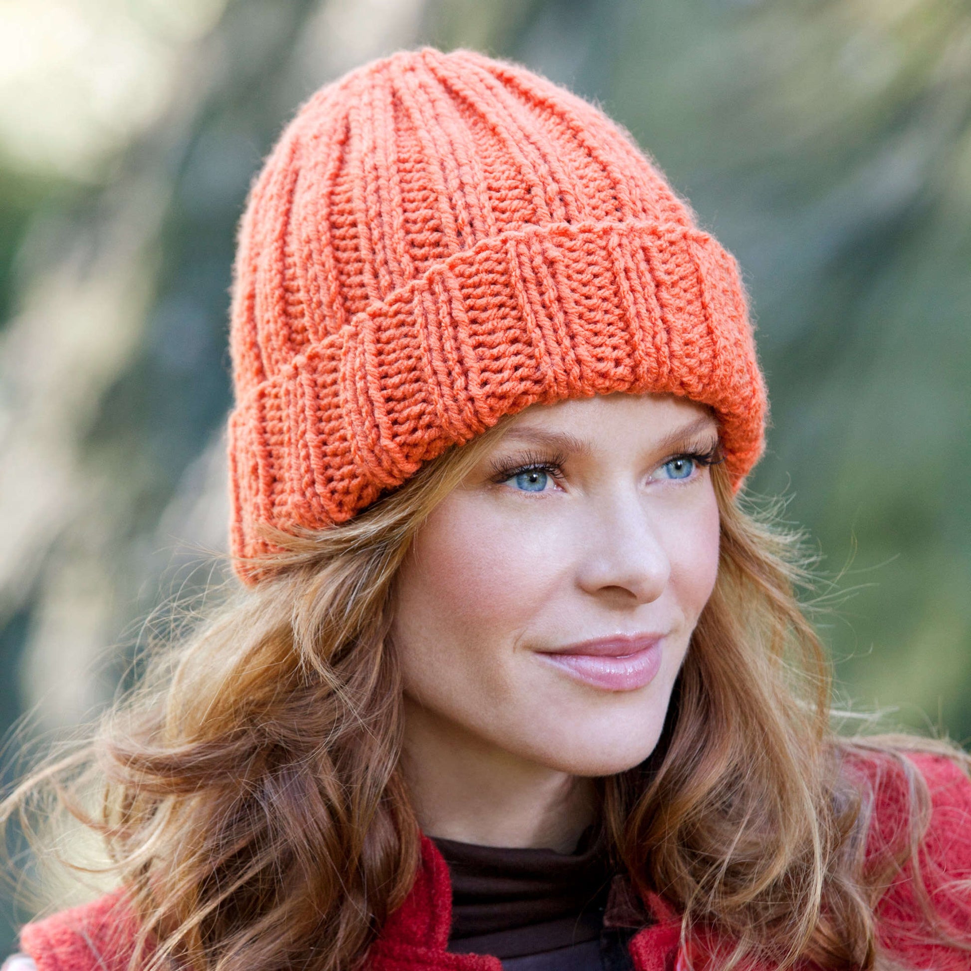Free Red Heart Easy-Fit Ribbed Hat Pattern