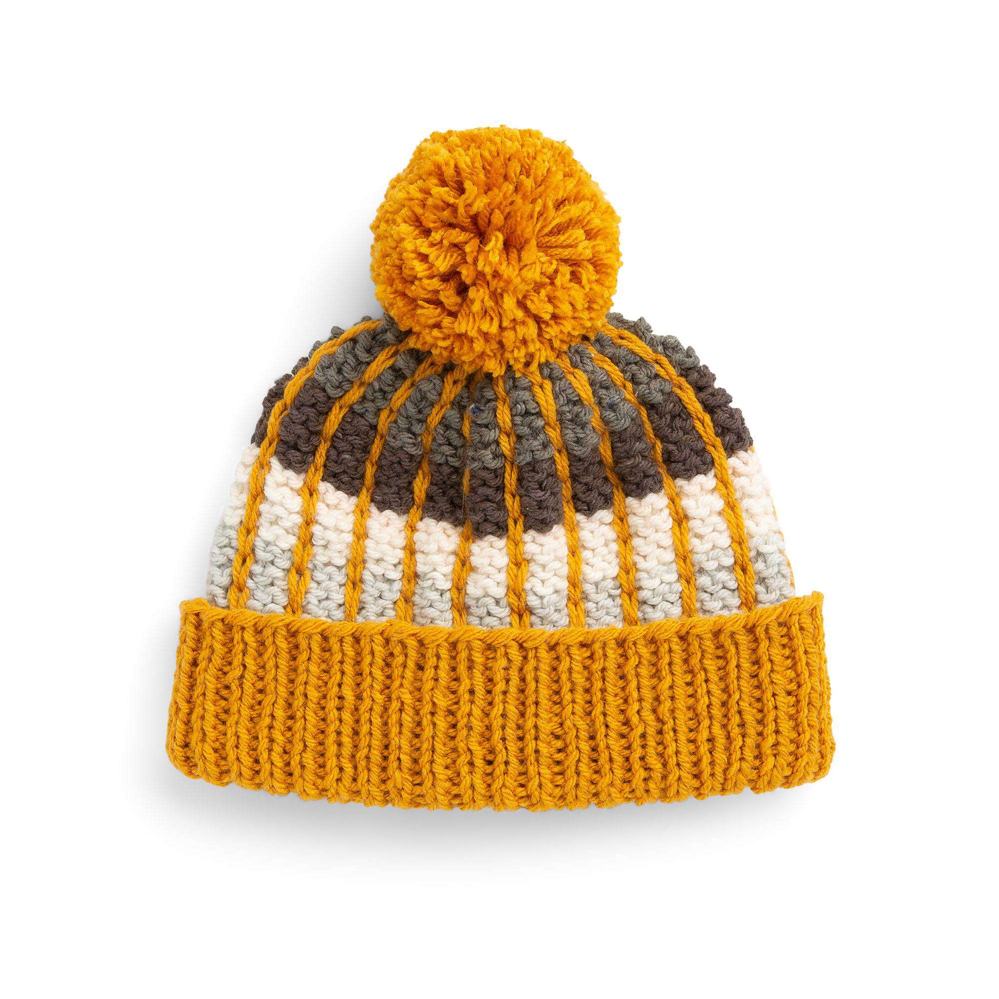 Free Easy Red Heart Highlighter Lines Hat Knitting Pattern | Yarnspirations