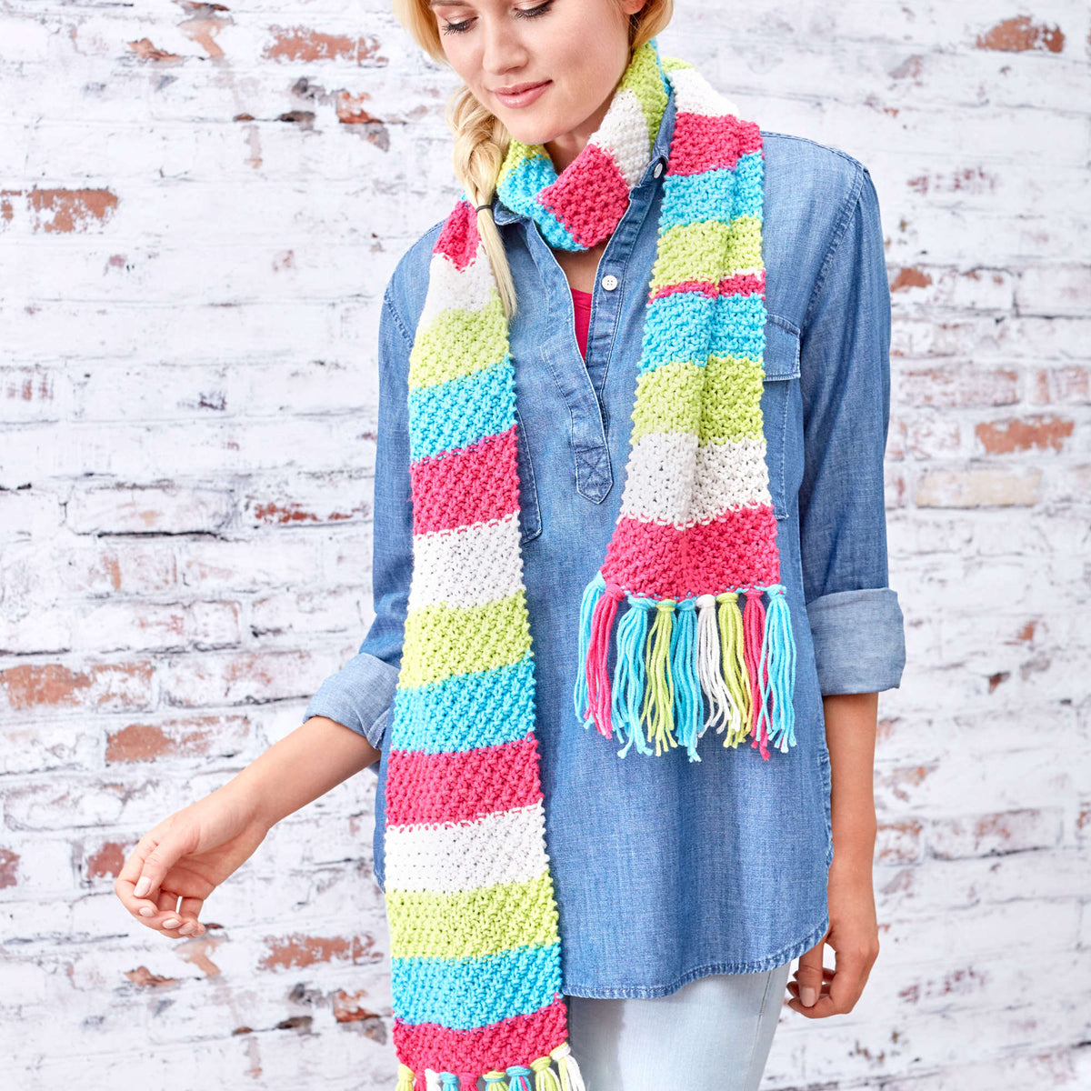 Knit Scarf made in Red Heart Super Saver Yarn