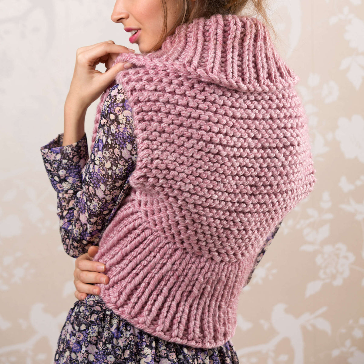 Knit Shrug made in Red Heart Grande Yarn