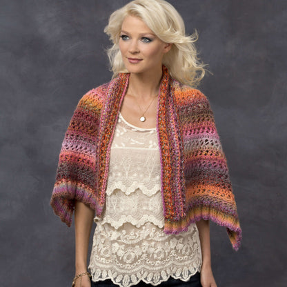 Red Heart Sunset Wrap Knit Red Heart Sunset Wrap Pattern Tutorial Image