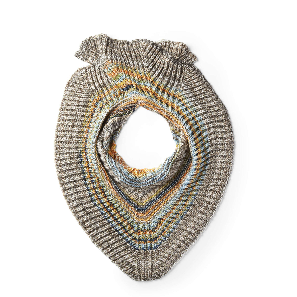 Knit Shawl made in Red Heart Hopscotch Yarn