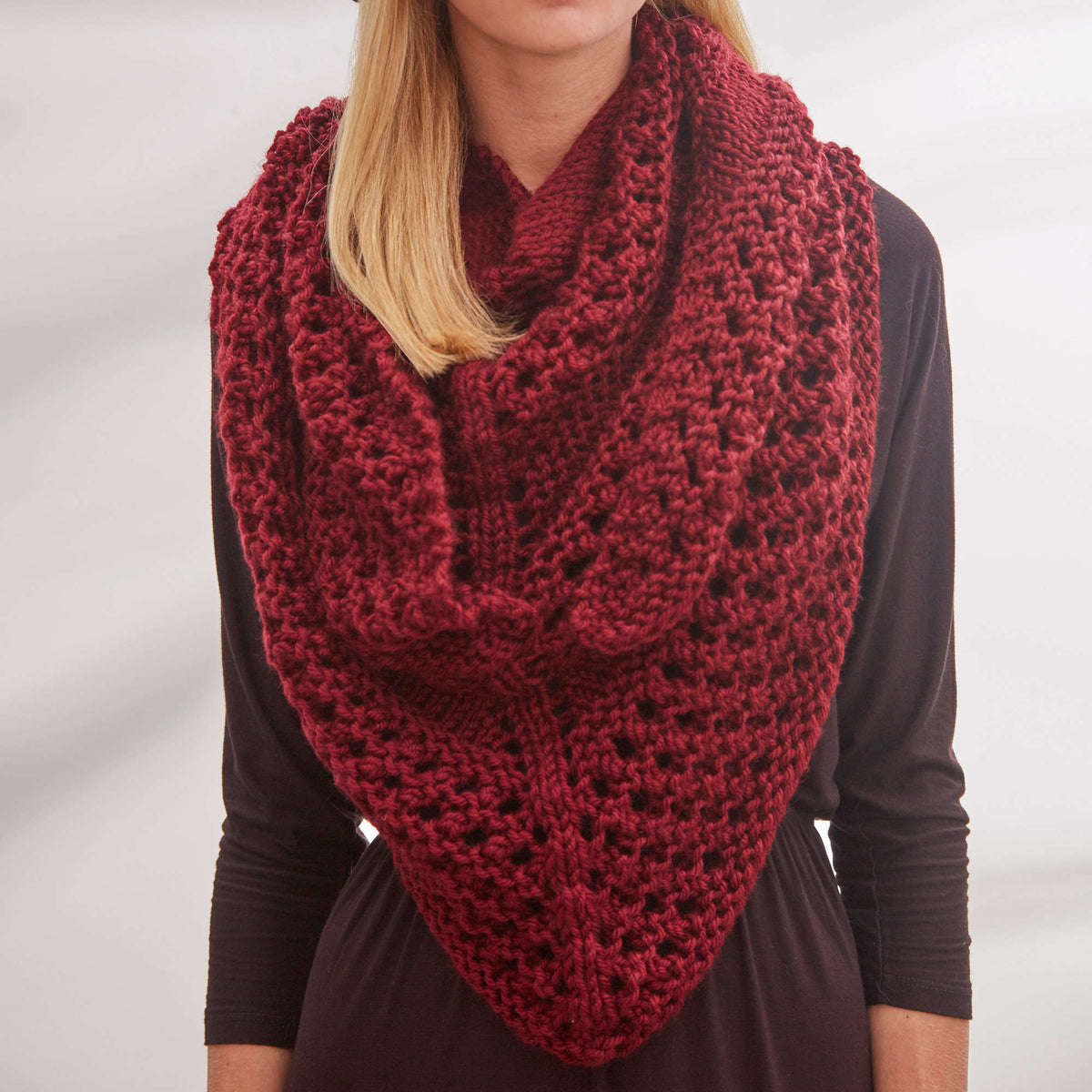 Knit Shawl made in Red Heart Chunky Soft Yarn