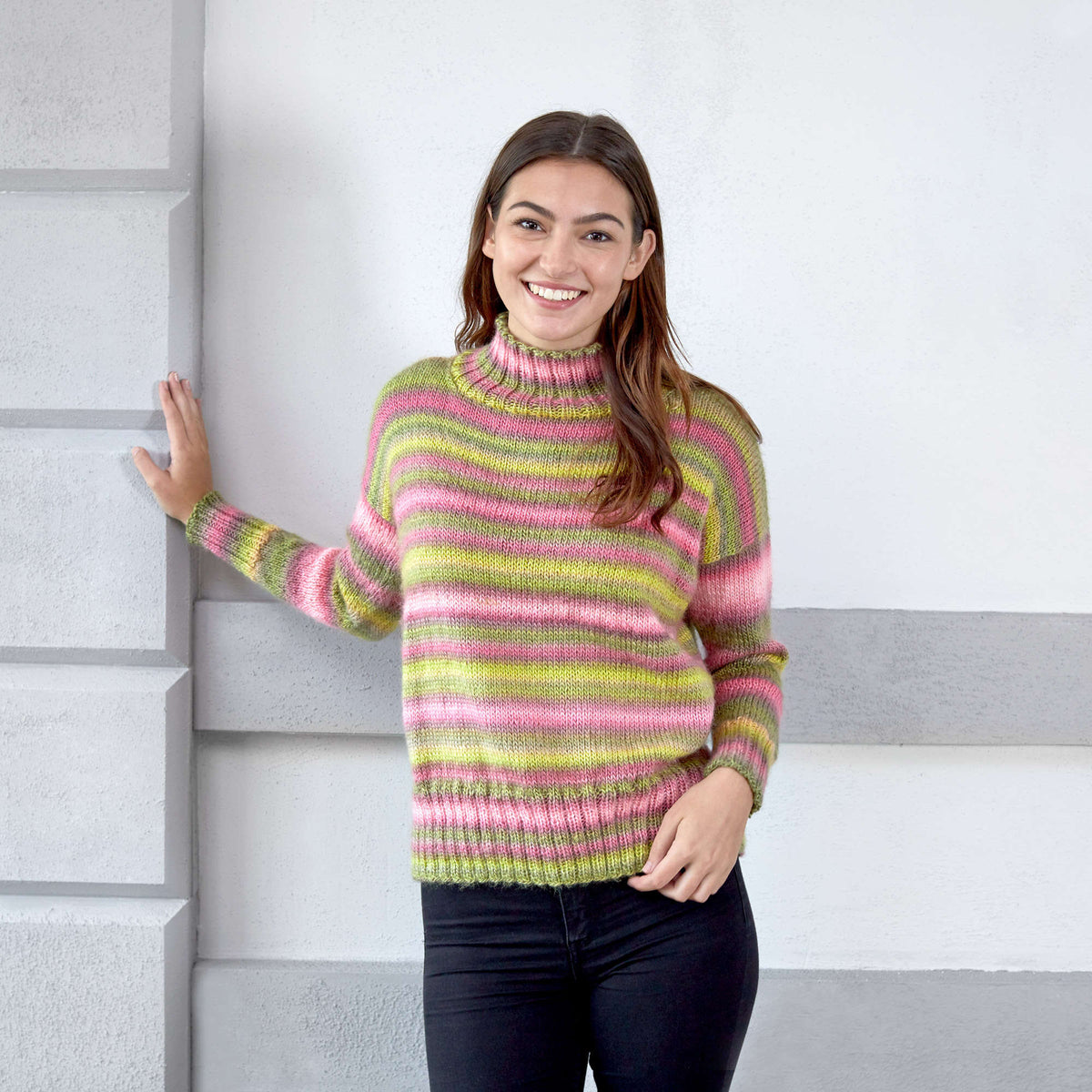 Knit Pullover made in Red Heart Boutique Yarn