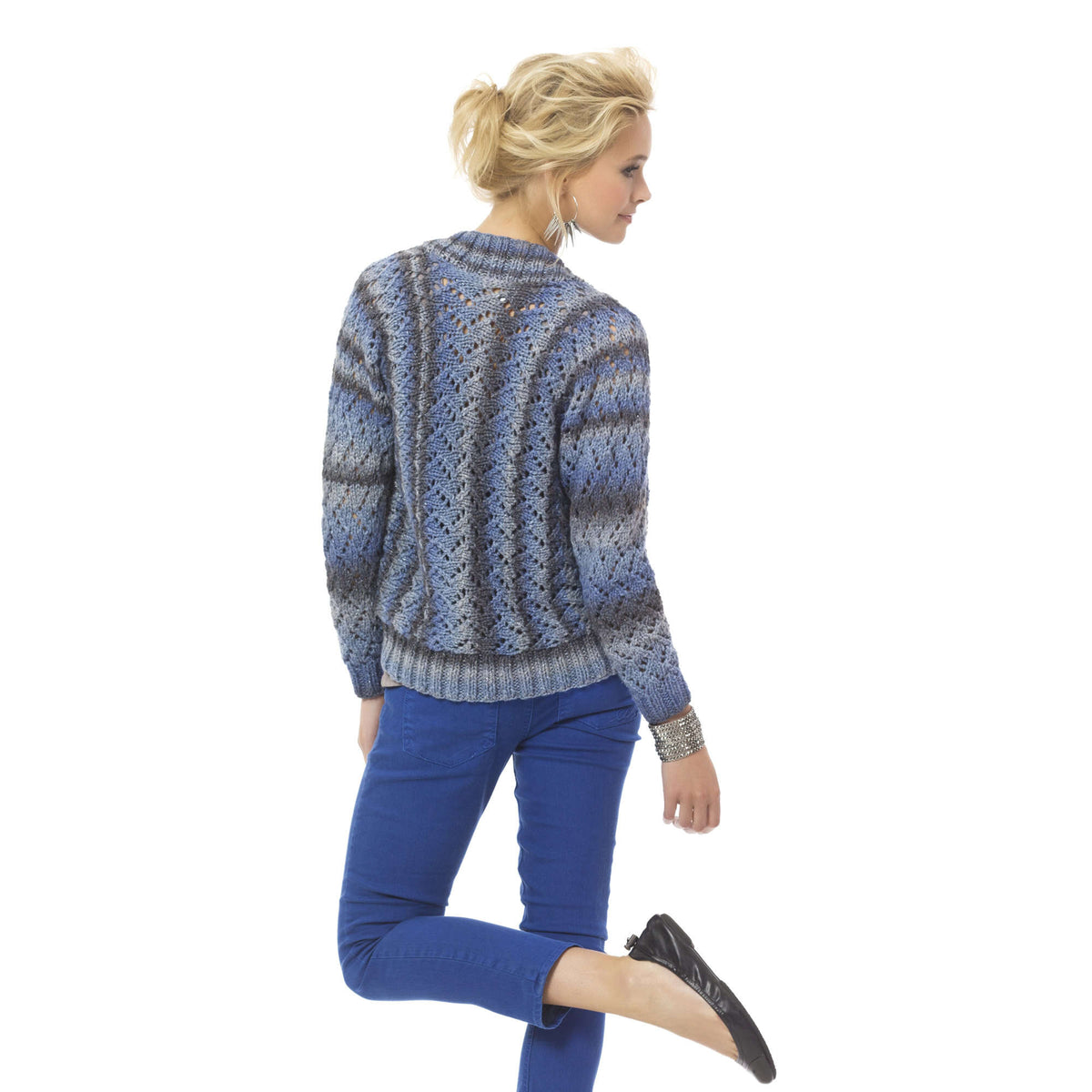 Knit Cardigan made in Red Heart Boutique Yarn