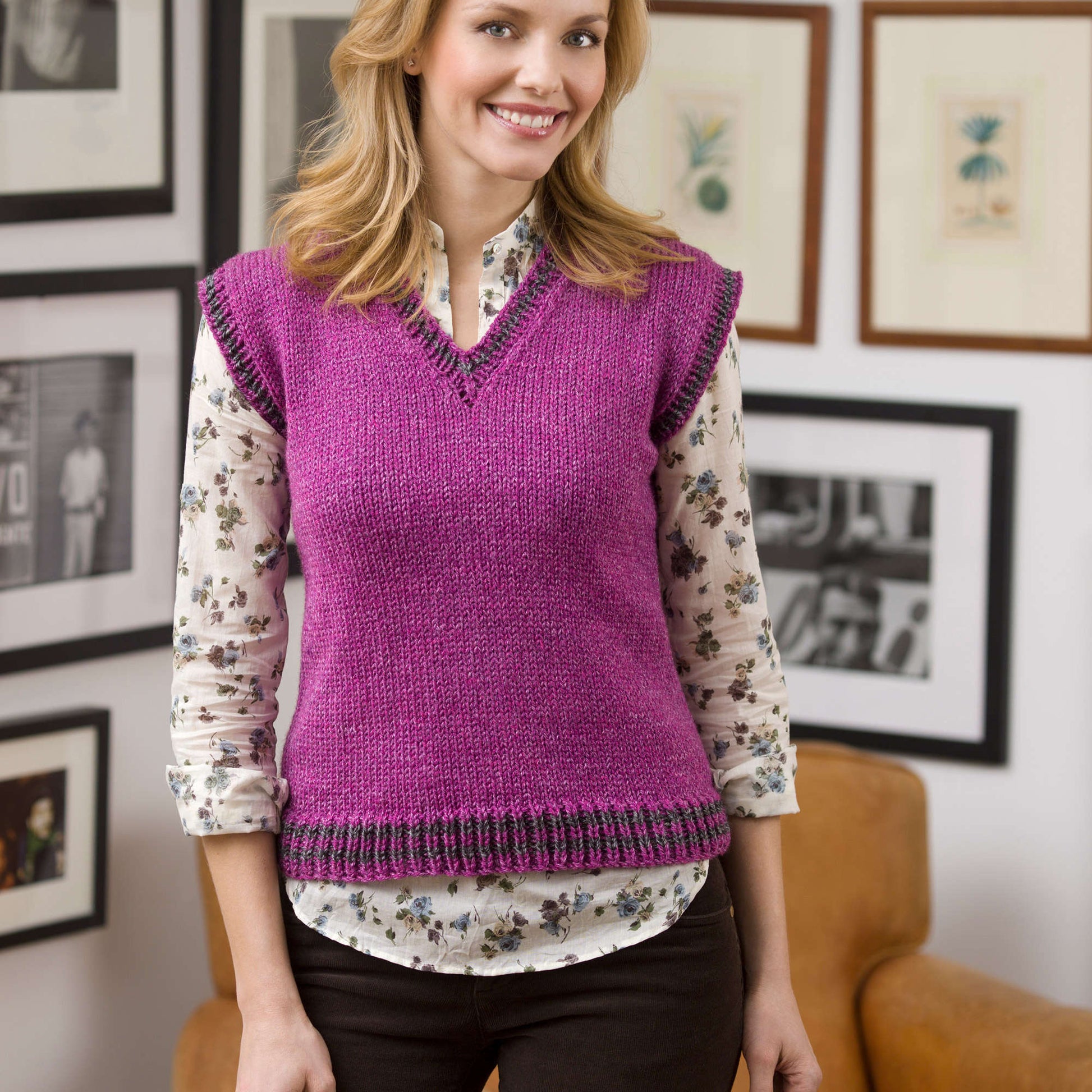 Free Red Heart Classic Vest Knit Pattern