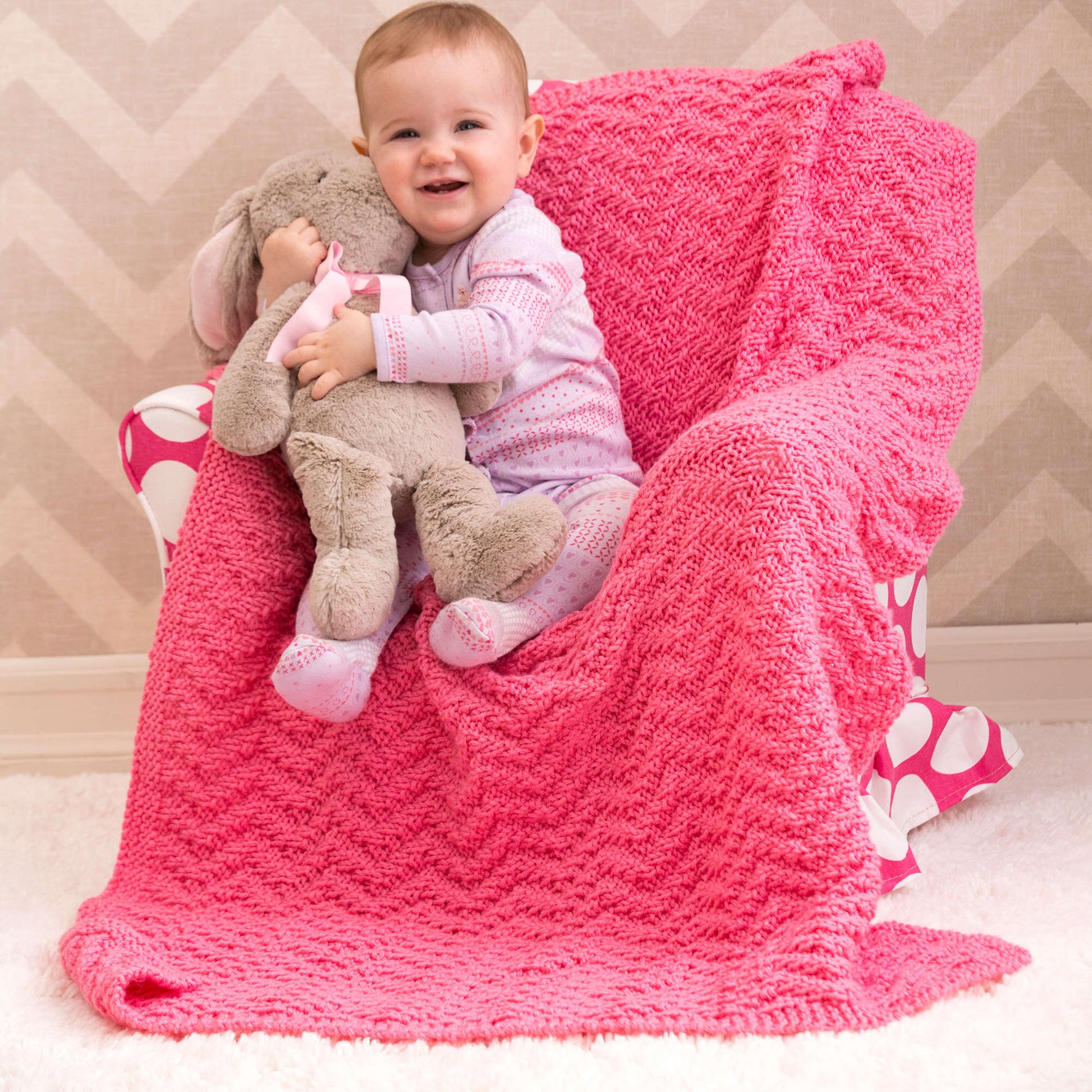Free Red Heart Knit Chevron Baby Blanket Pattern