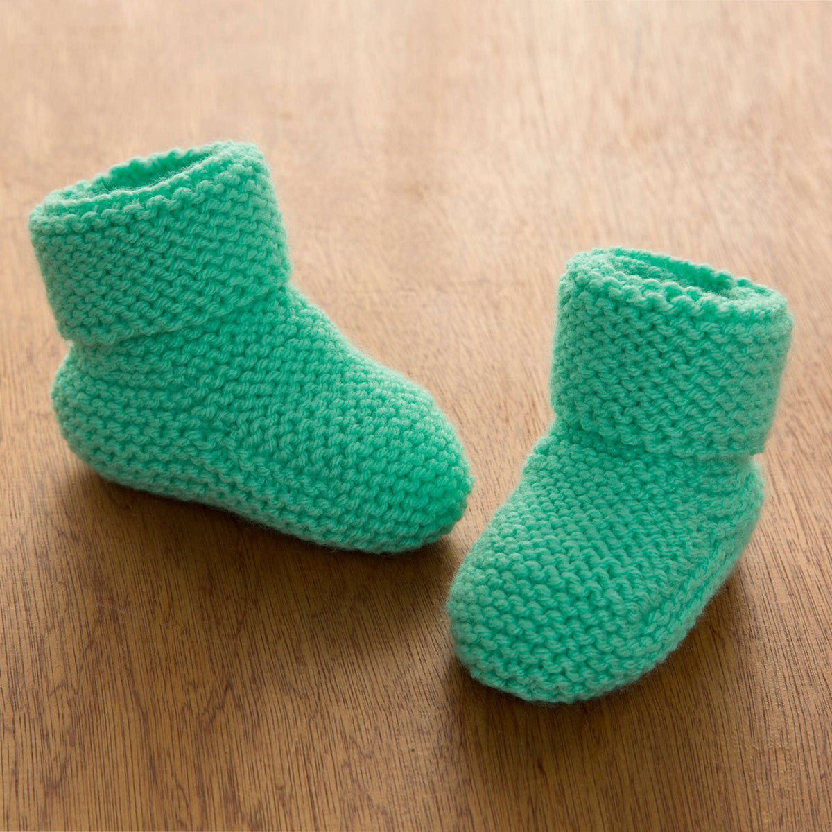 Knit Booties made in Red Heart Baby Hugs Medium Yarn