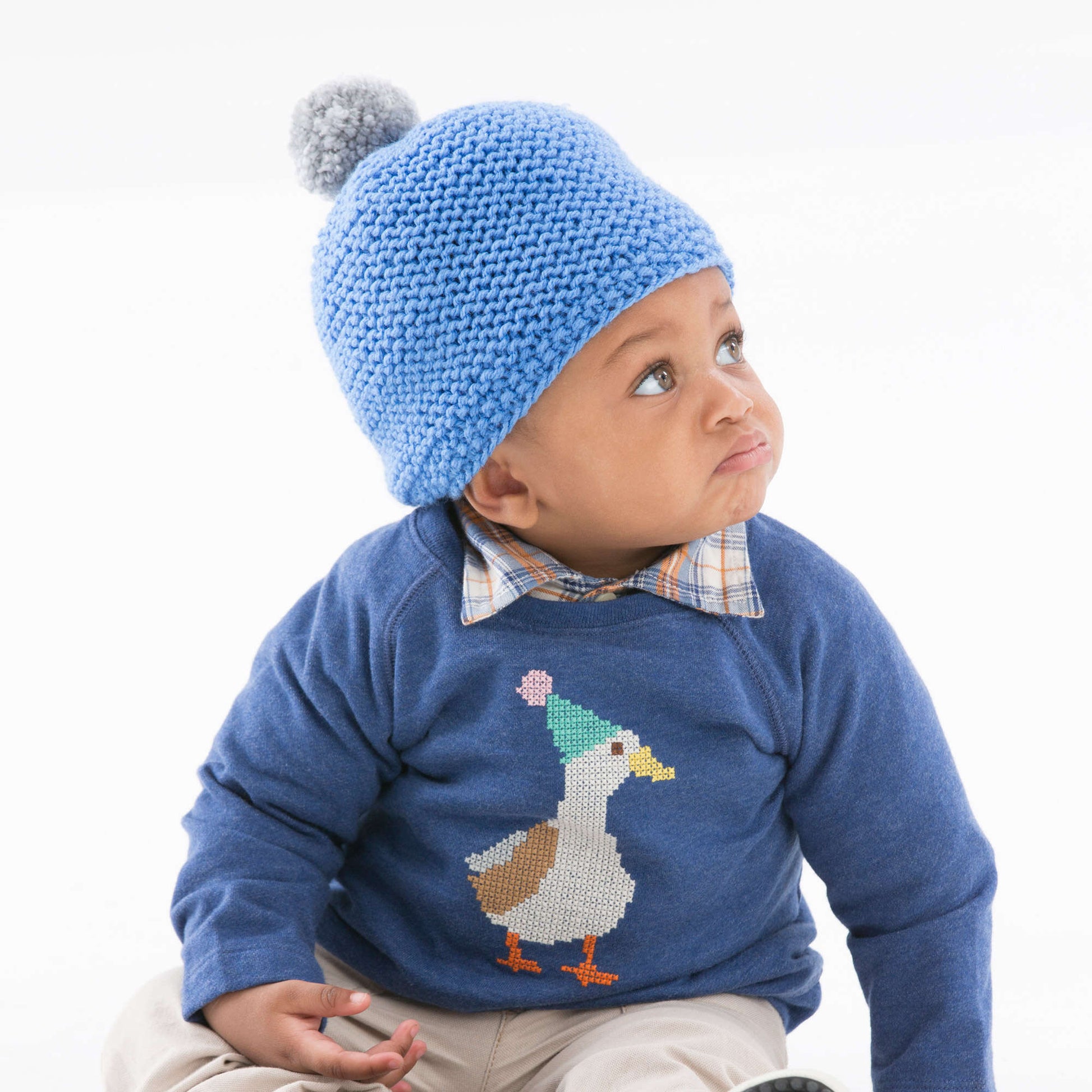 Free Red Heart Cozy Baby Cap Knit Pattern
