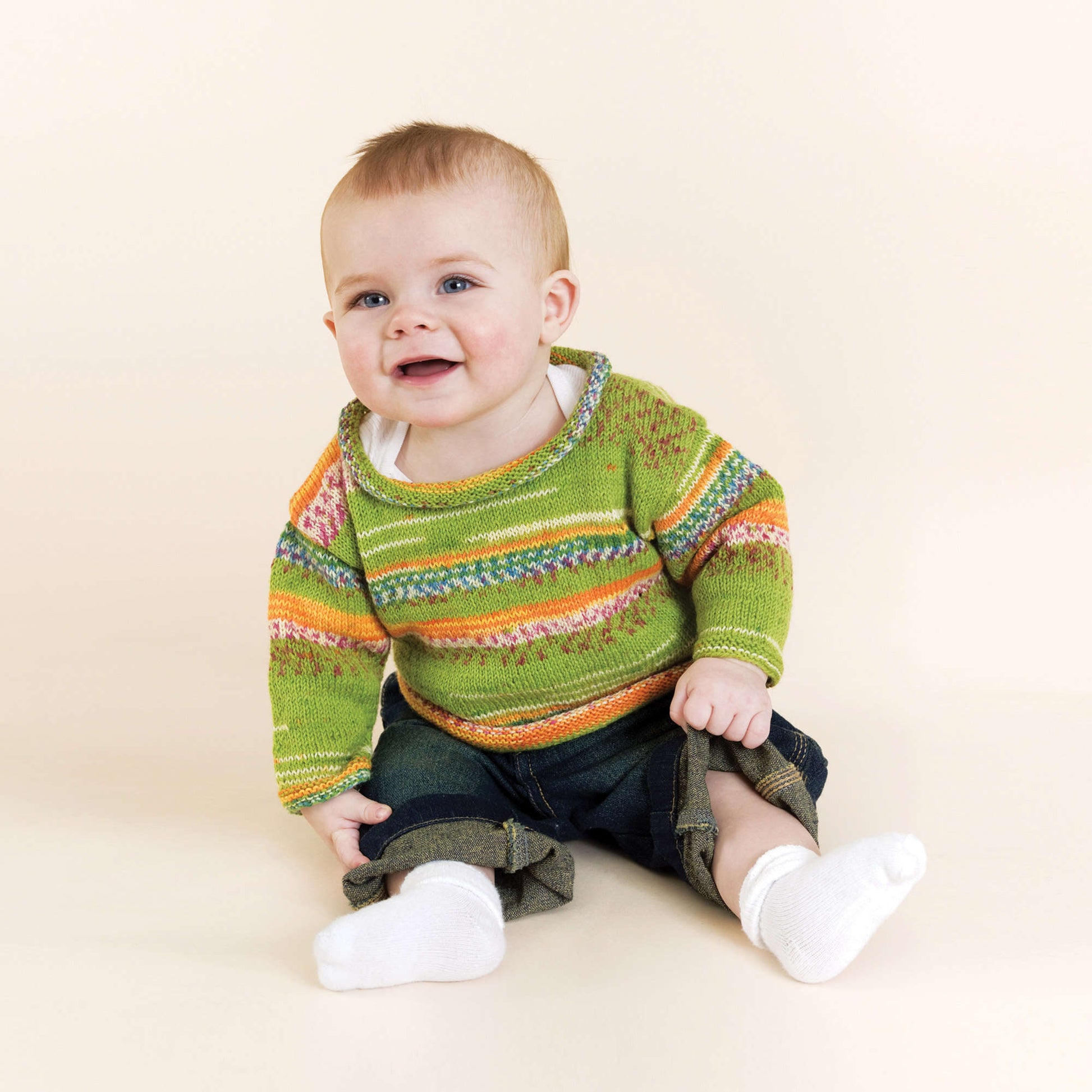 Free Red Heart Knit Baby Pleasure Pullover Pattern