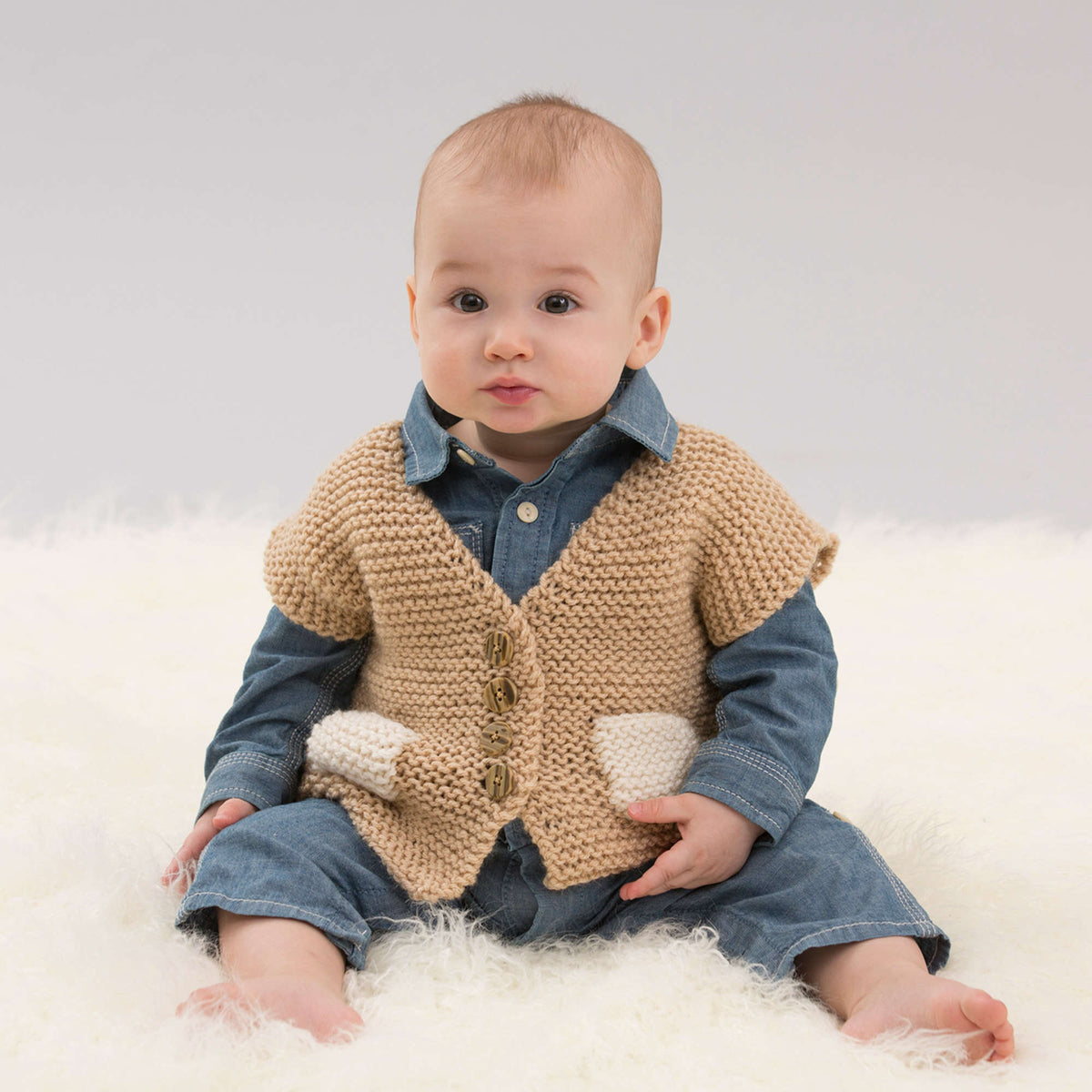 Knit Vest made in Red Heart Super Saver Yarn