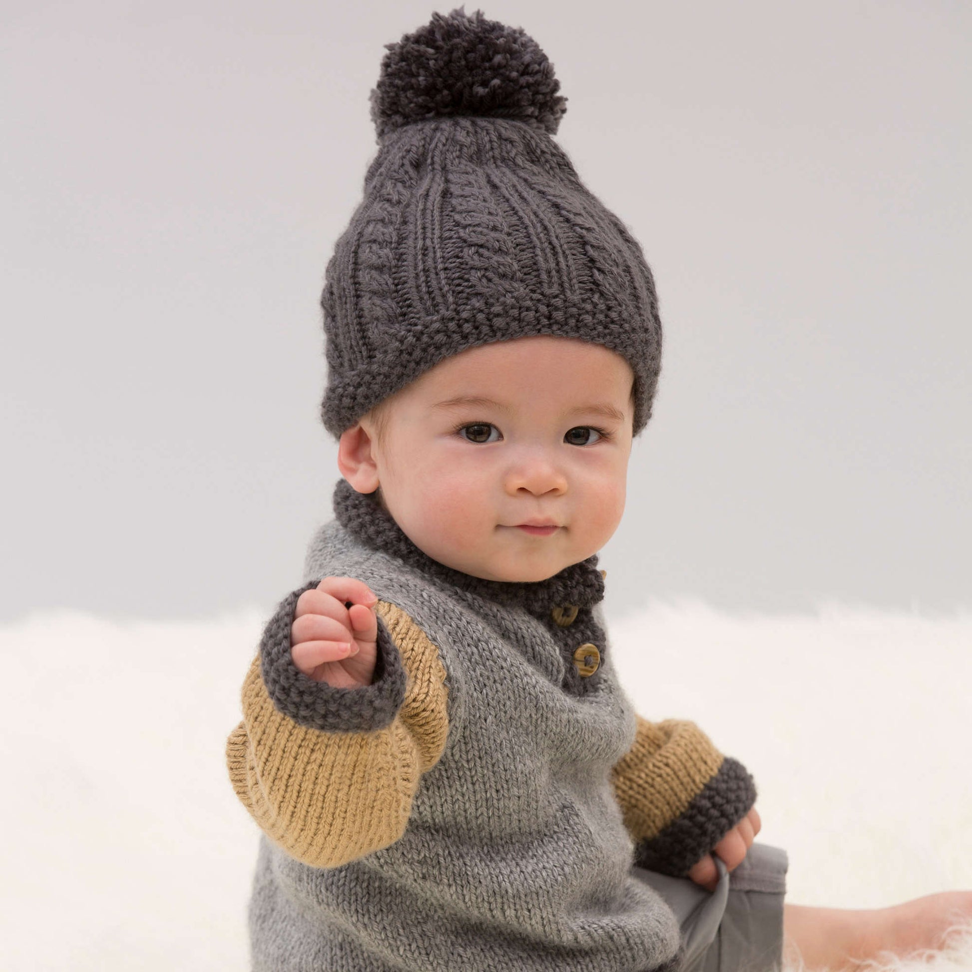 Free Red Heart Handsome Sweater And Hat Knit Pattern