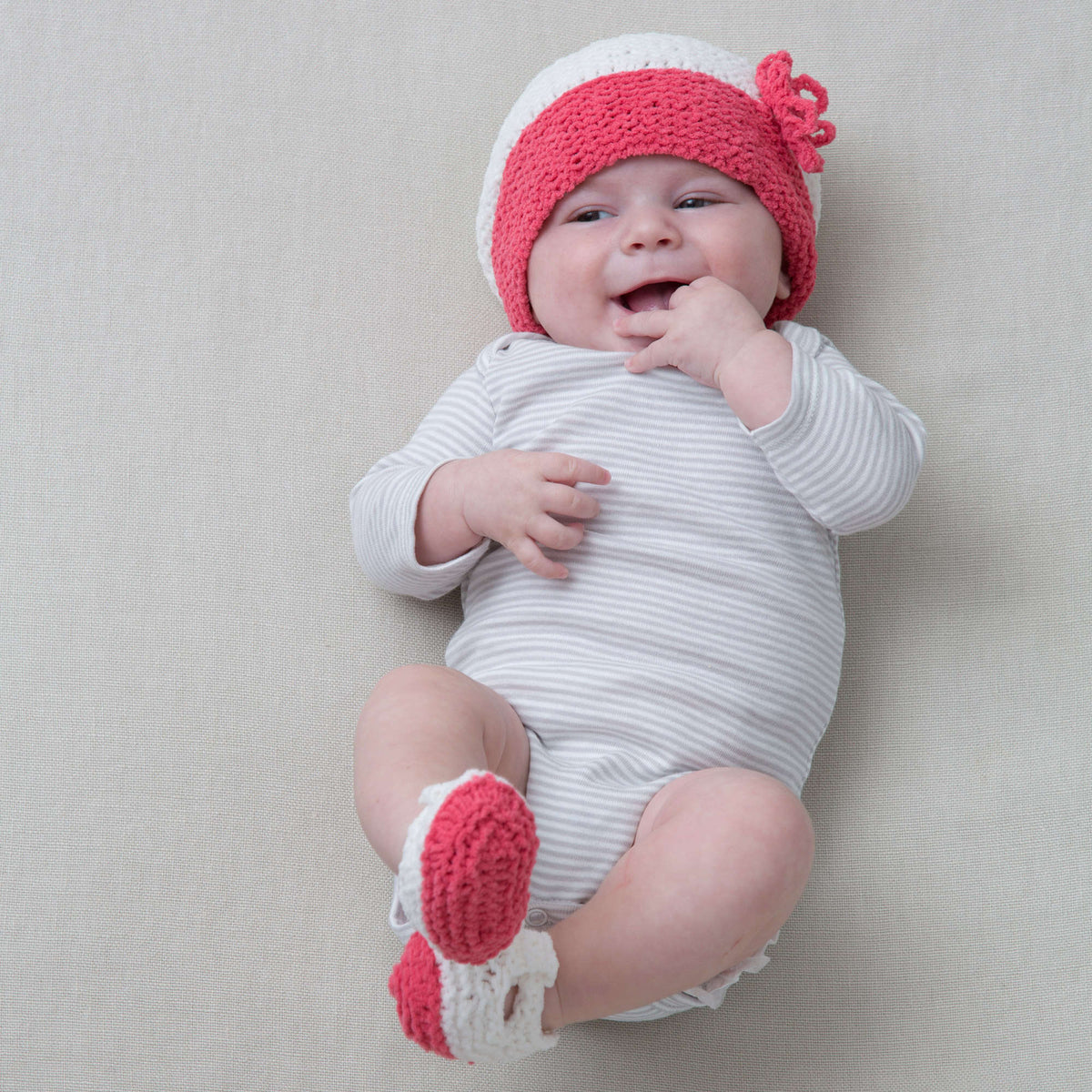 Knit Booties made in Red Heart Cutie Pie Yarn