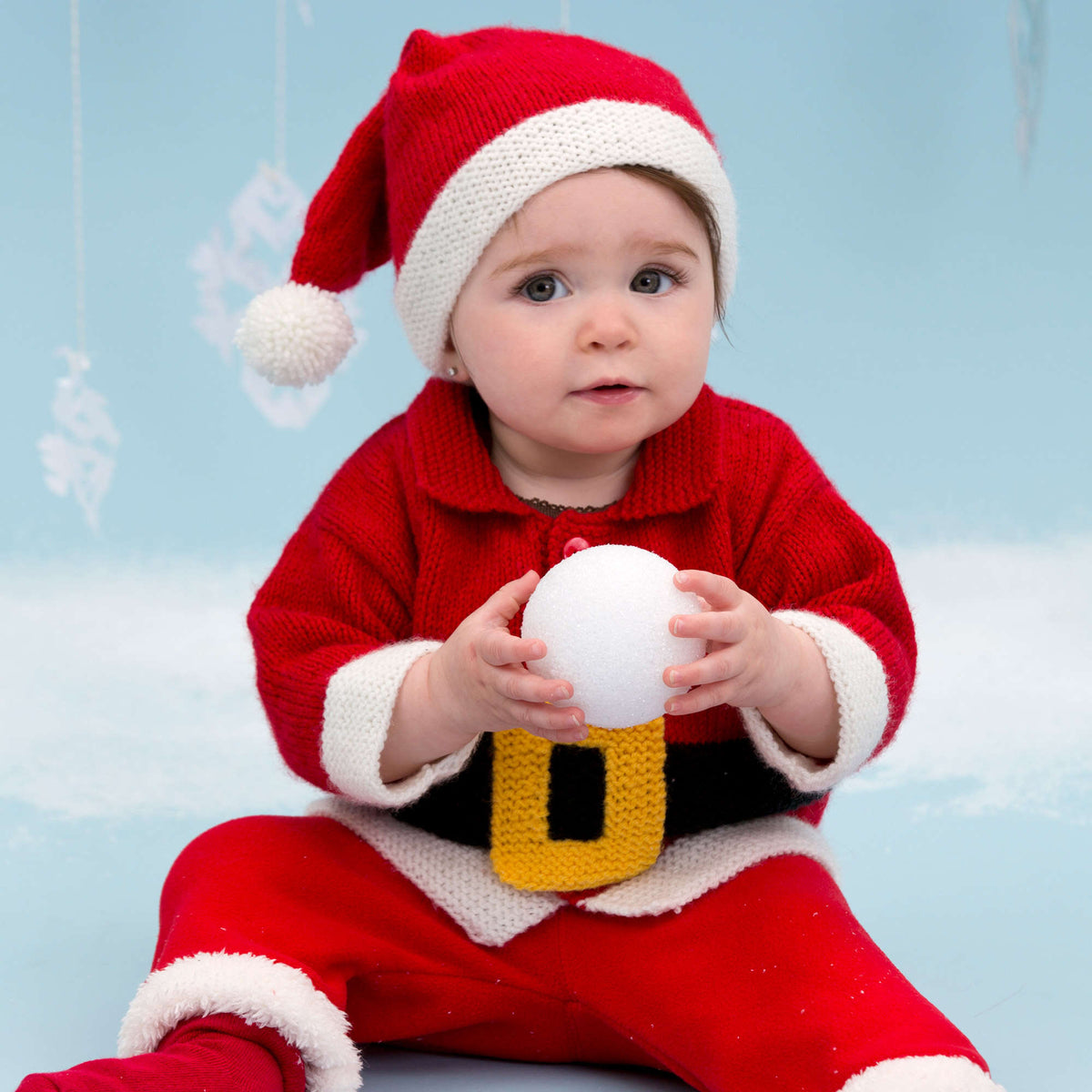 Knit Suit made in Red Heart Anne Geddes Baby Yarn