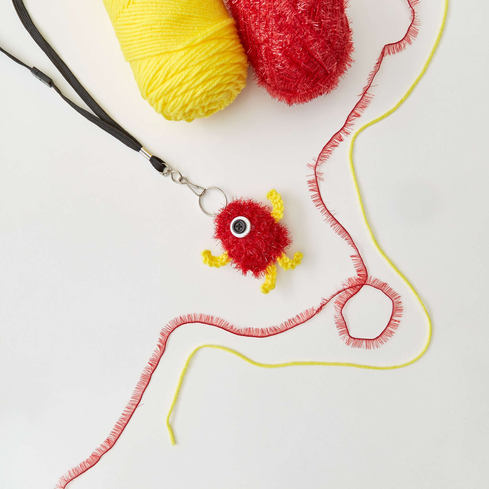 Free Red Heart Beginner Knit Monster Key Ring Pattern