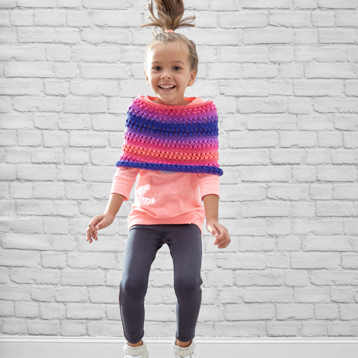 Knit Poncho made in Red Heart Super Saver Yarn