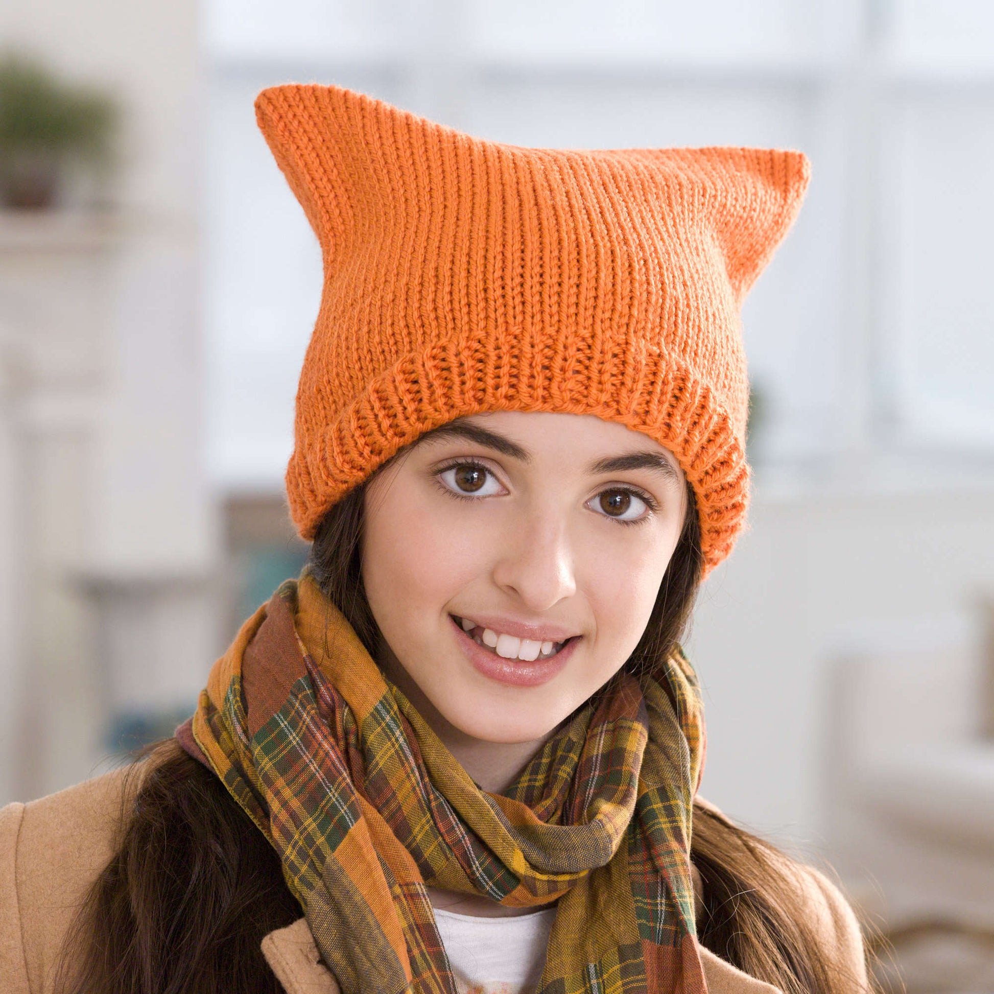 Free Red Heart Knit Two-Pointed Hat Pattern