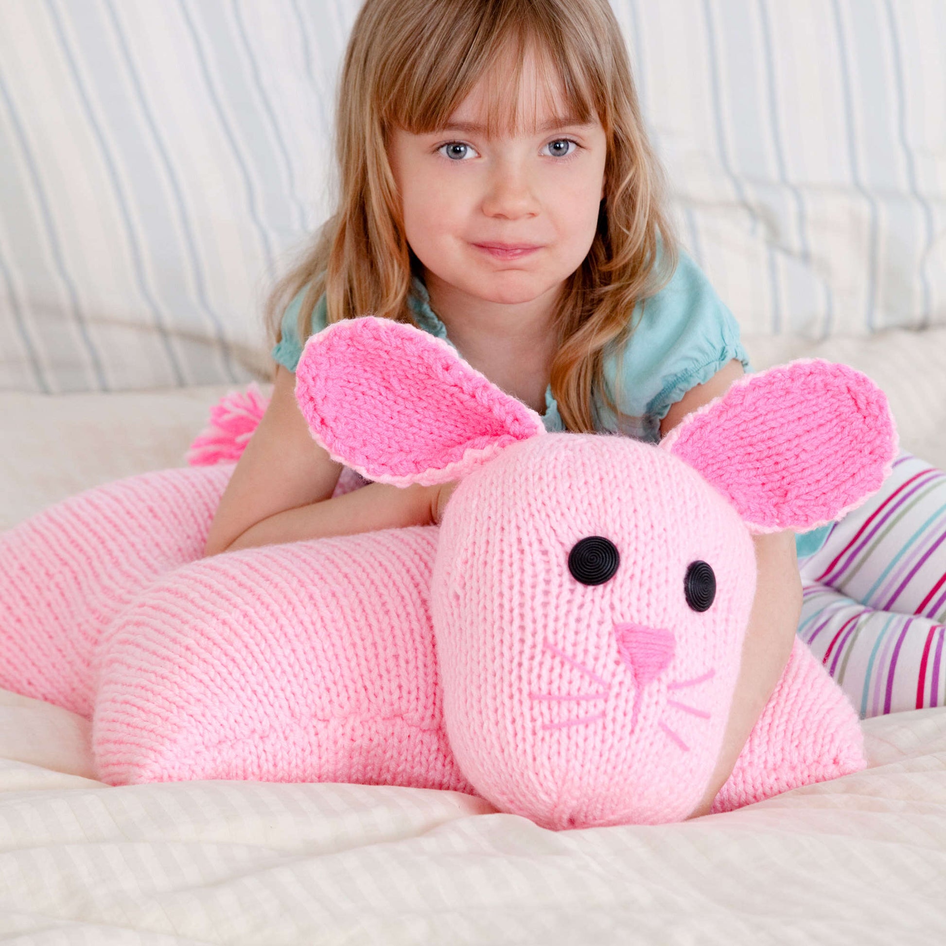 Free Red Heart Bunny Pillow Pal Knit Pattern