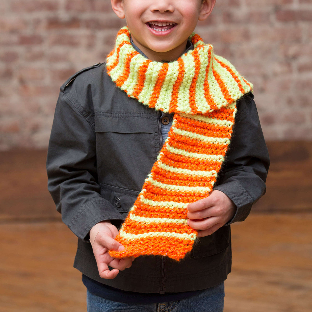 Knit Scarf made in Red Heart Reflective Yarn