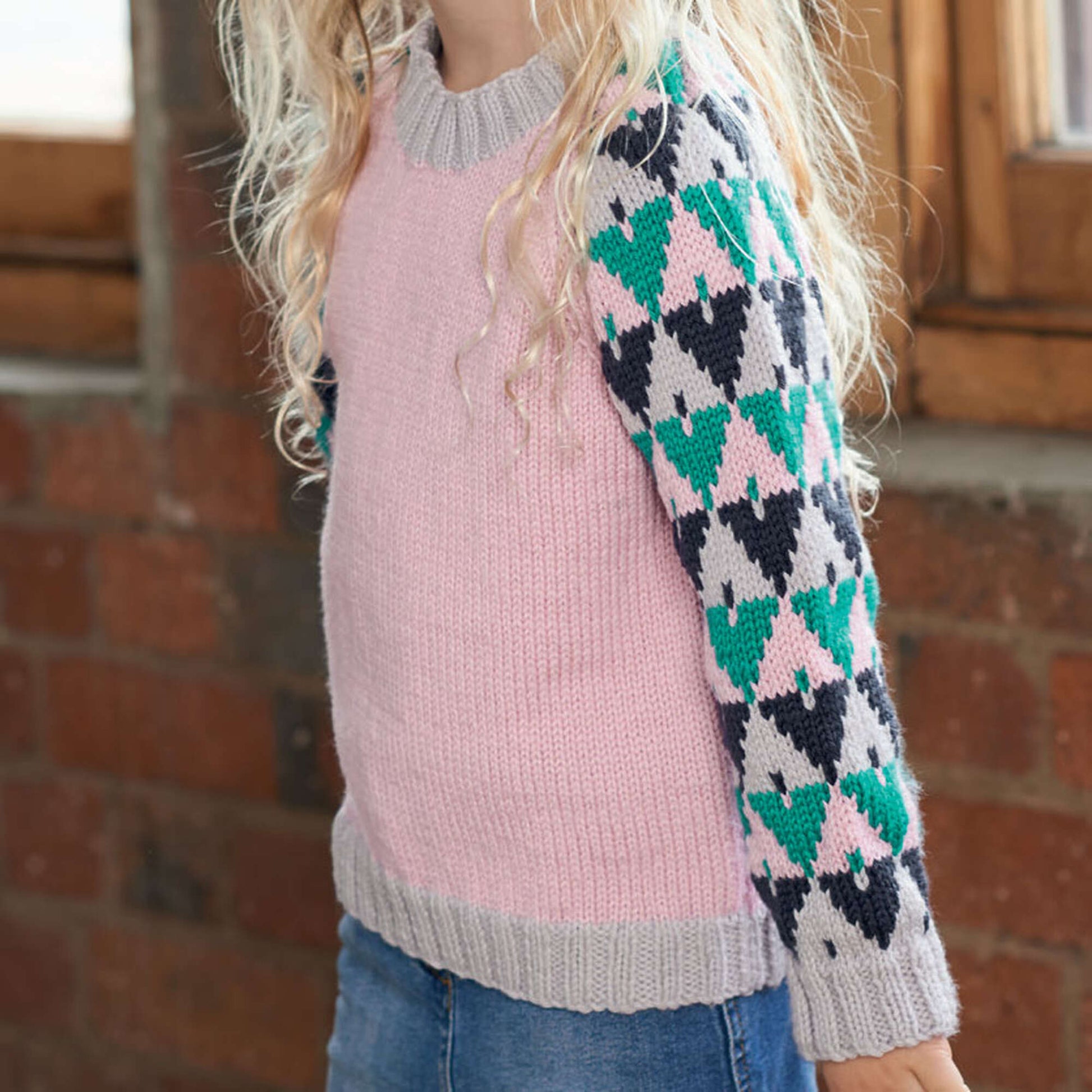 Free Red Heart Kid's Graphic Pullover Knit Pattern