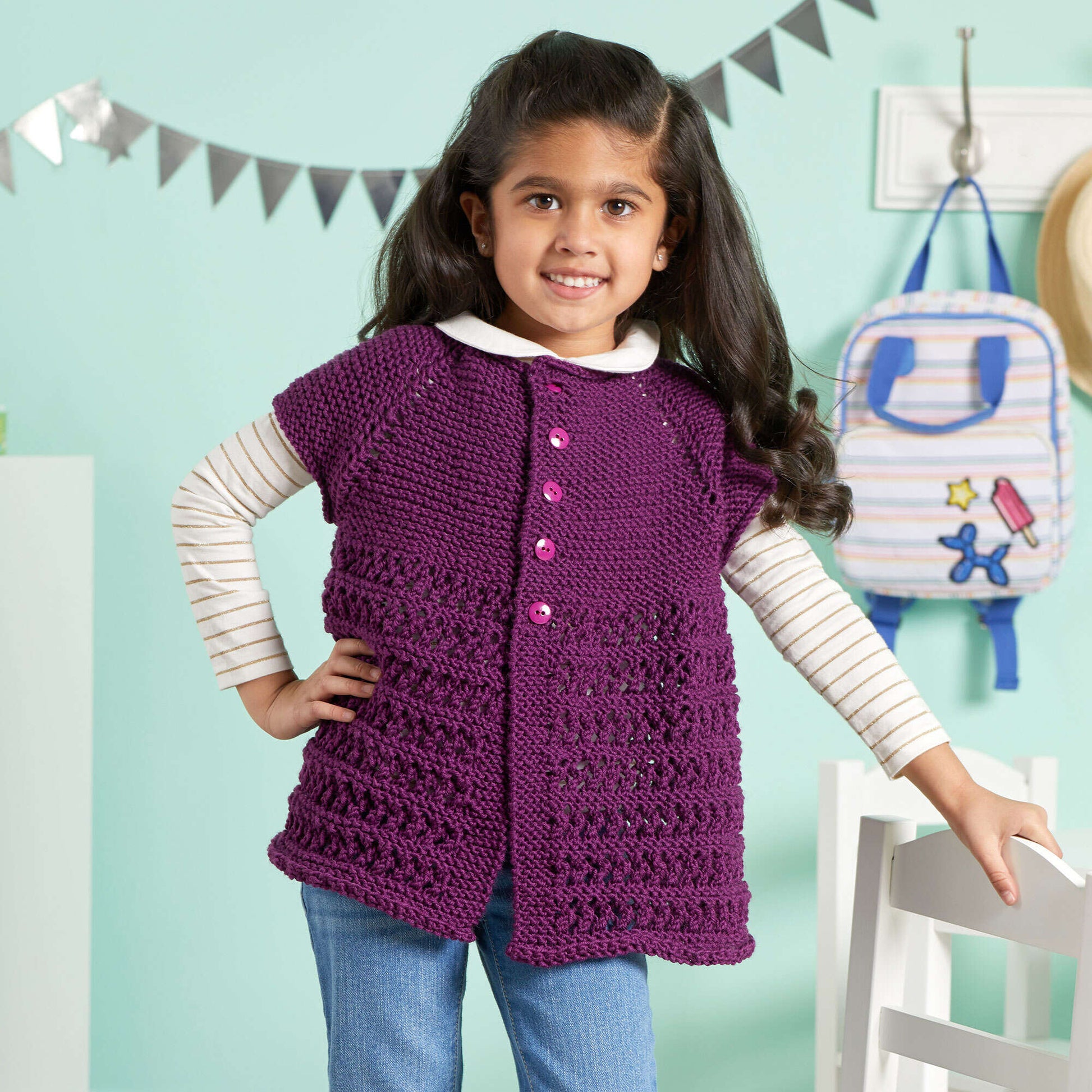 Free Red Heart Chic Girly Knit Cardigan Pattern