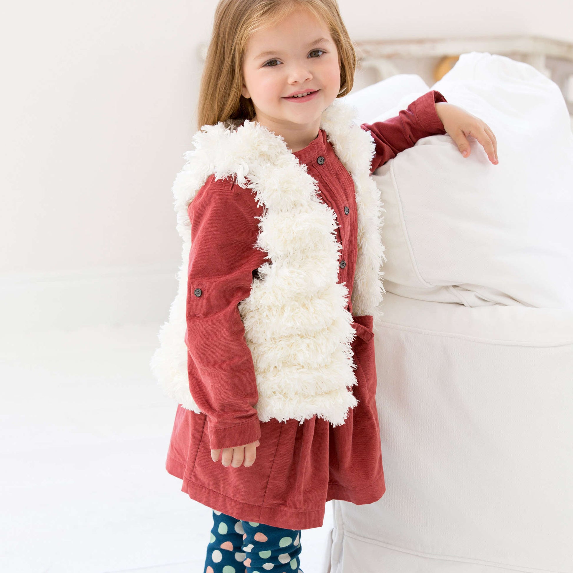 Free Red Heart Child's Trendy Fur Vest Pattern