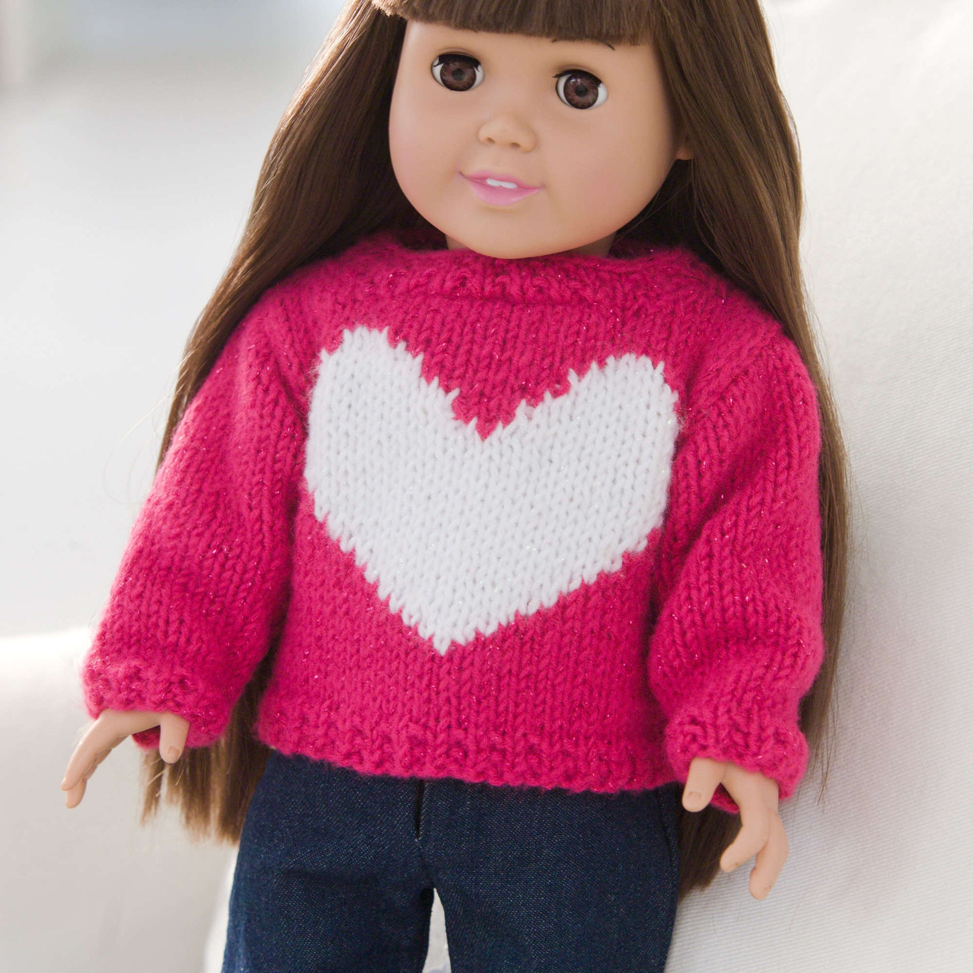 Free Red Heart Love My Doll Sweater Knit Pattern
