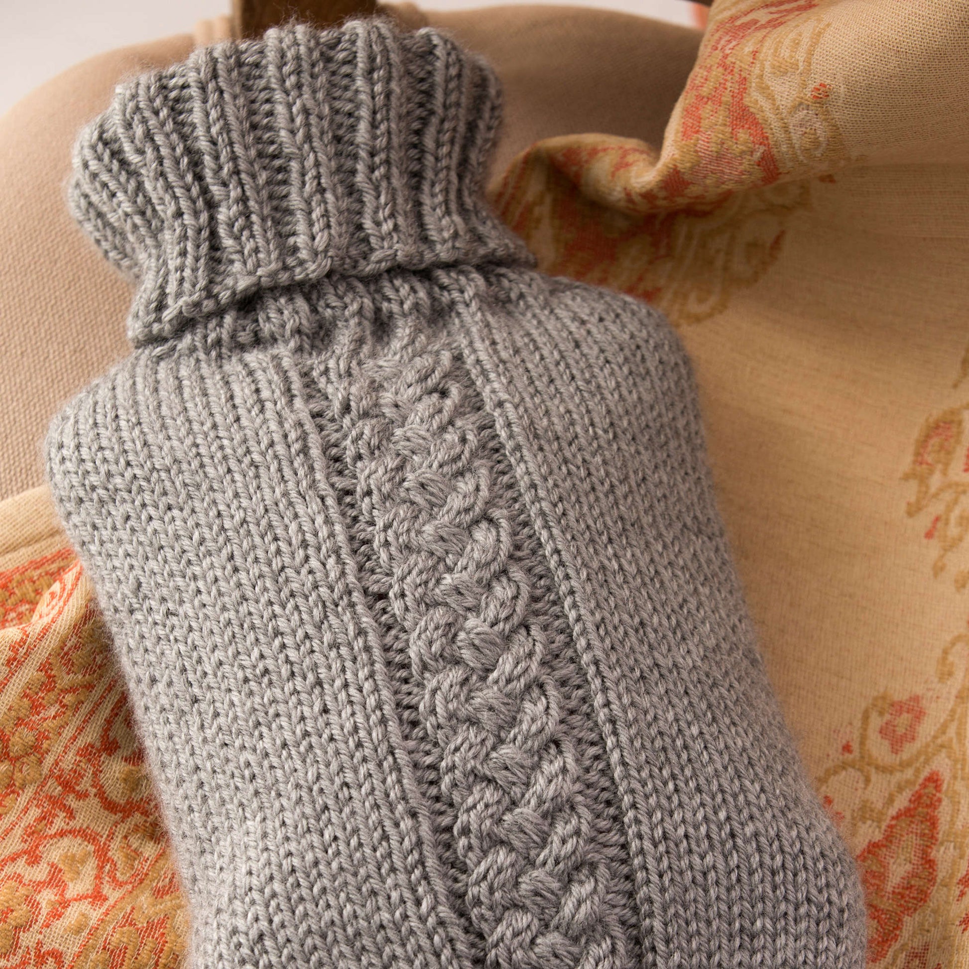 Free Red Heart Hot Water Bottle Cover Knit Pattern