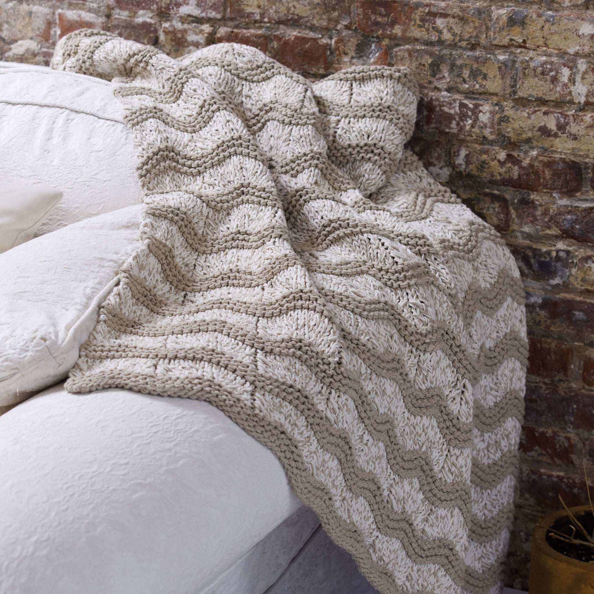 Free Red Heart Knit Wave Afghan Pattern
