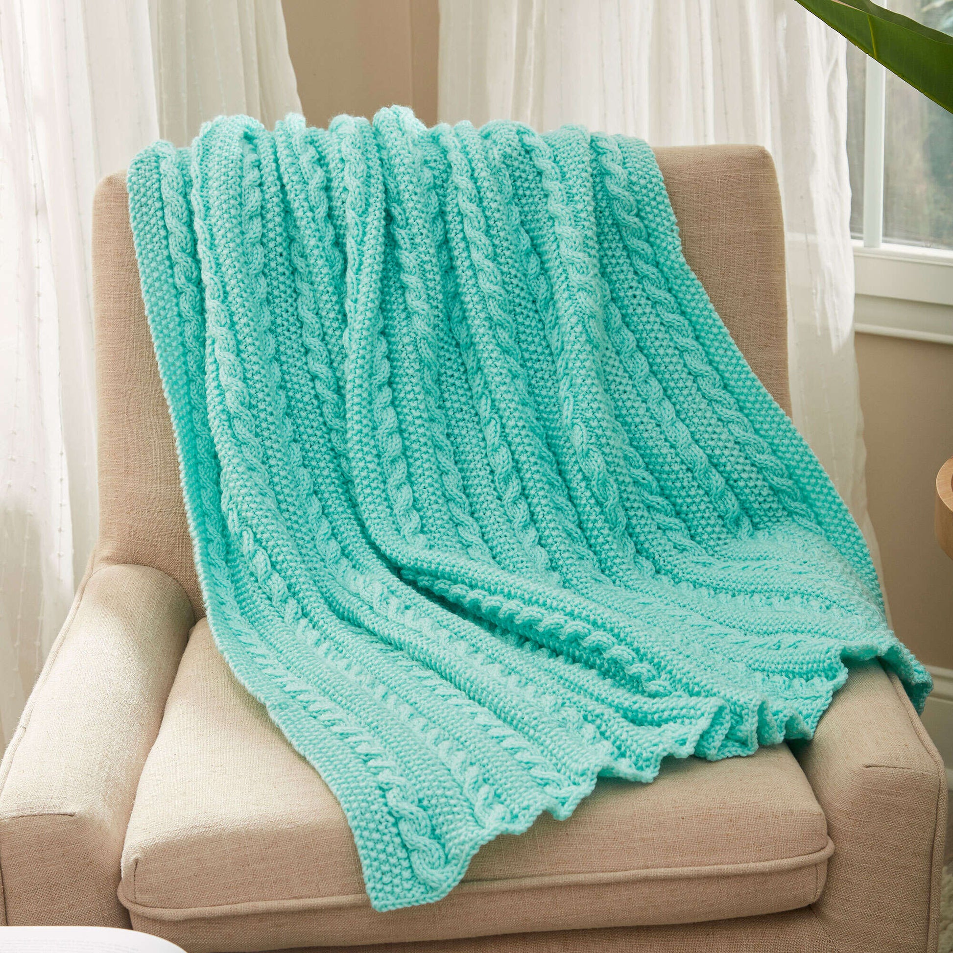 Free Red Heart Easy Cables & Texture Throw Pattern