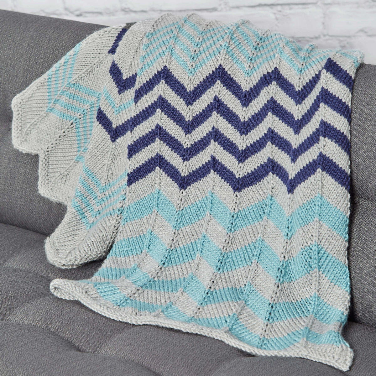 Knit Throw made in Red Heart Soft Essentials Yarn