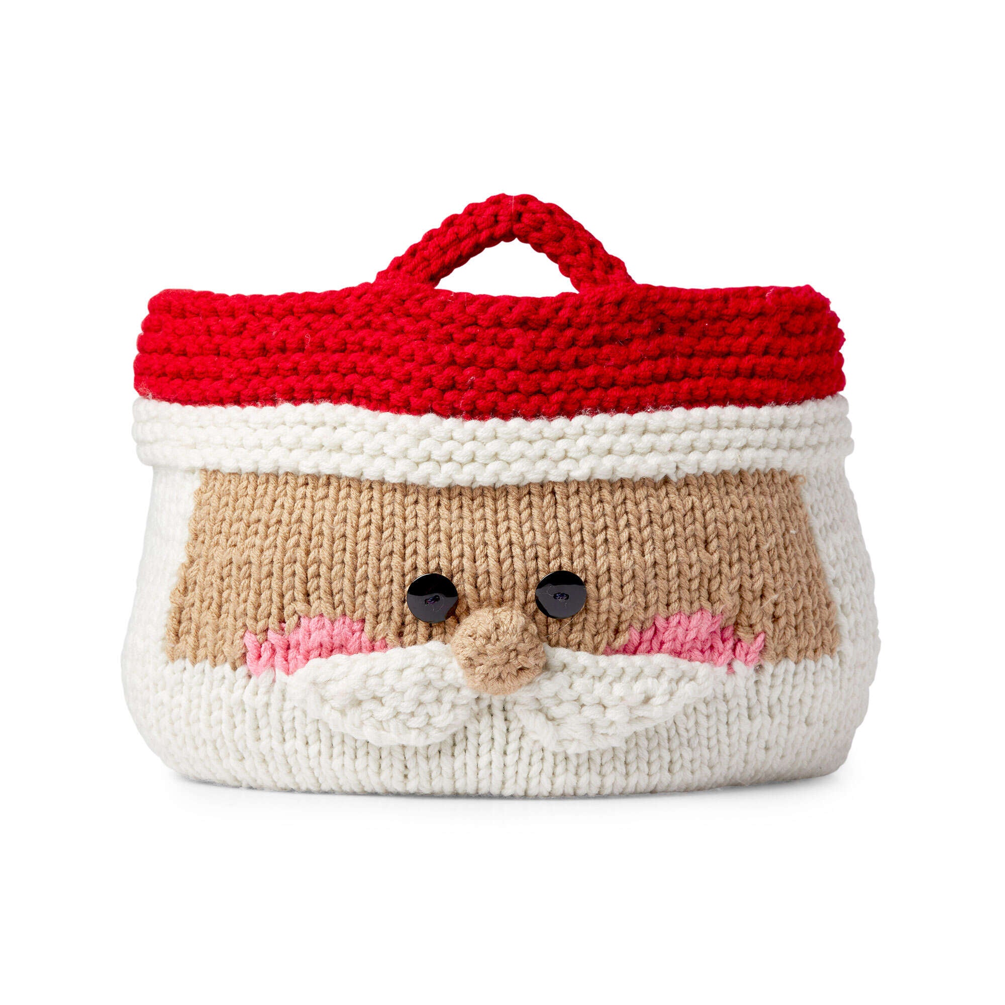 Free Red Heart Jolly Santa Basket Knitting Pattern | Yarnspirations