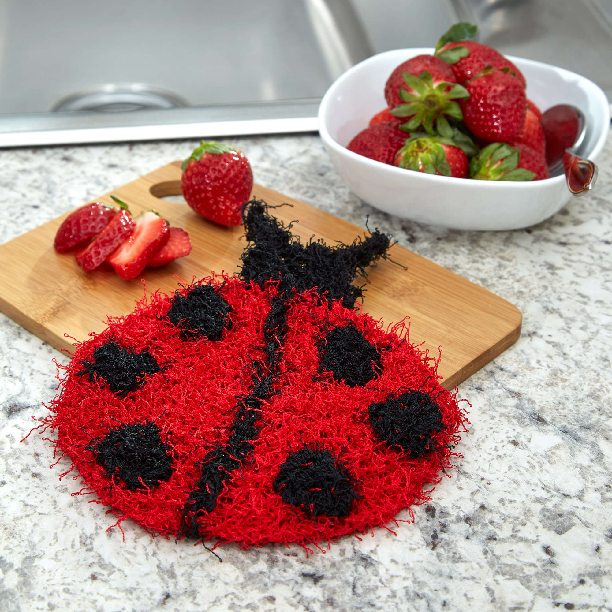 Free Easy Red Heart Lucky Ladybug Scrubby Knitting Pattern