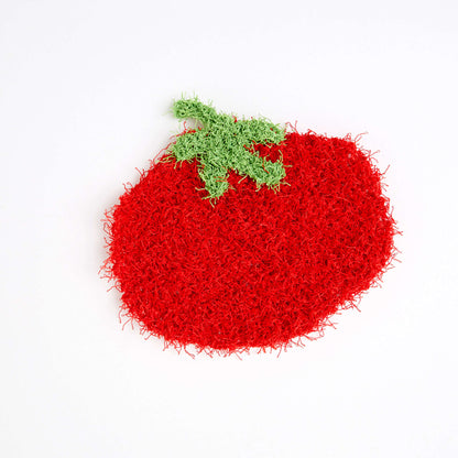 Red Heart Knit Tomato Scrubby Knit Dishcloth made in Red Heart Scrubby Yarn