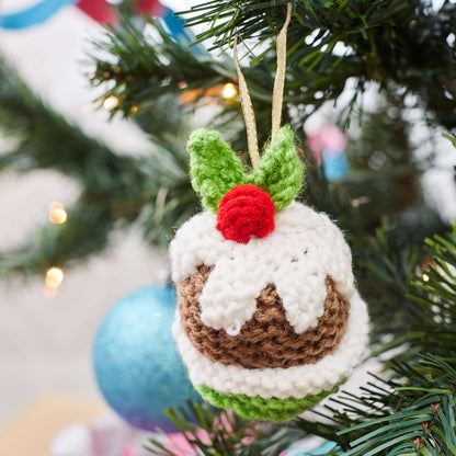 Red Heart Christmas Pudding Ornament Knit Red Heart Christmas Pudding Ornament Knit