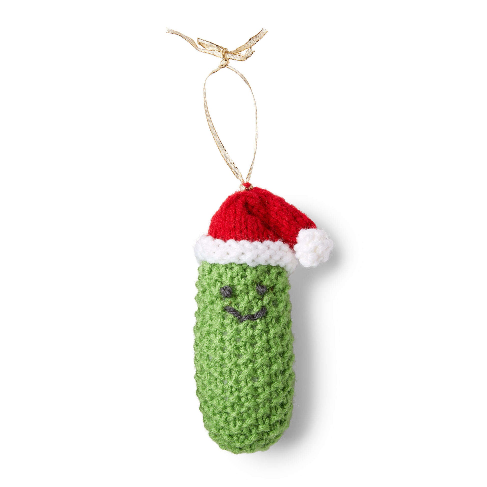 Free Red Heart Jolly Pickle Ornament Knit Pattern