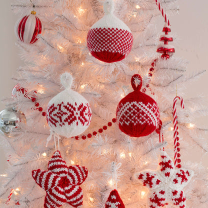 Red Heart Holiday Stars And Balls Ornaments Knit Red Heart Holiday Stars And Balls Ornaments Knit