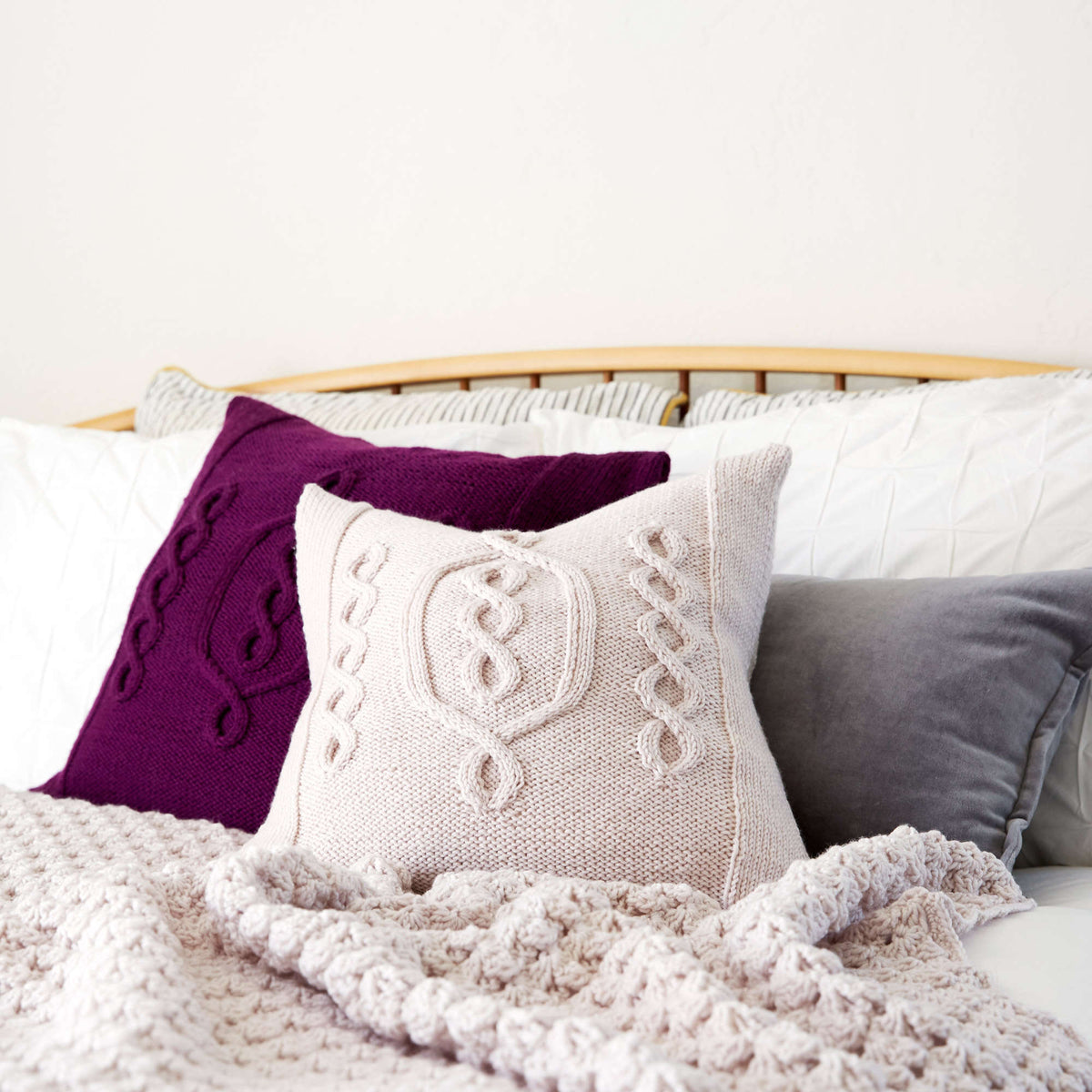 Knit Pillow made in Red Heart Chic Sheep Yarn