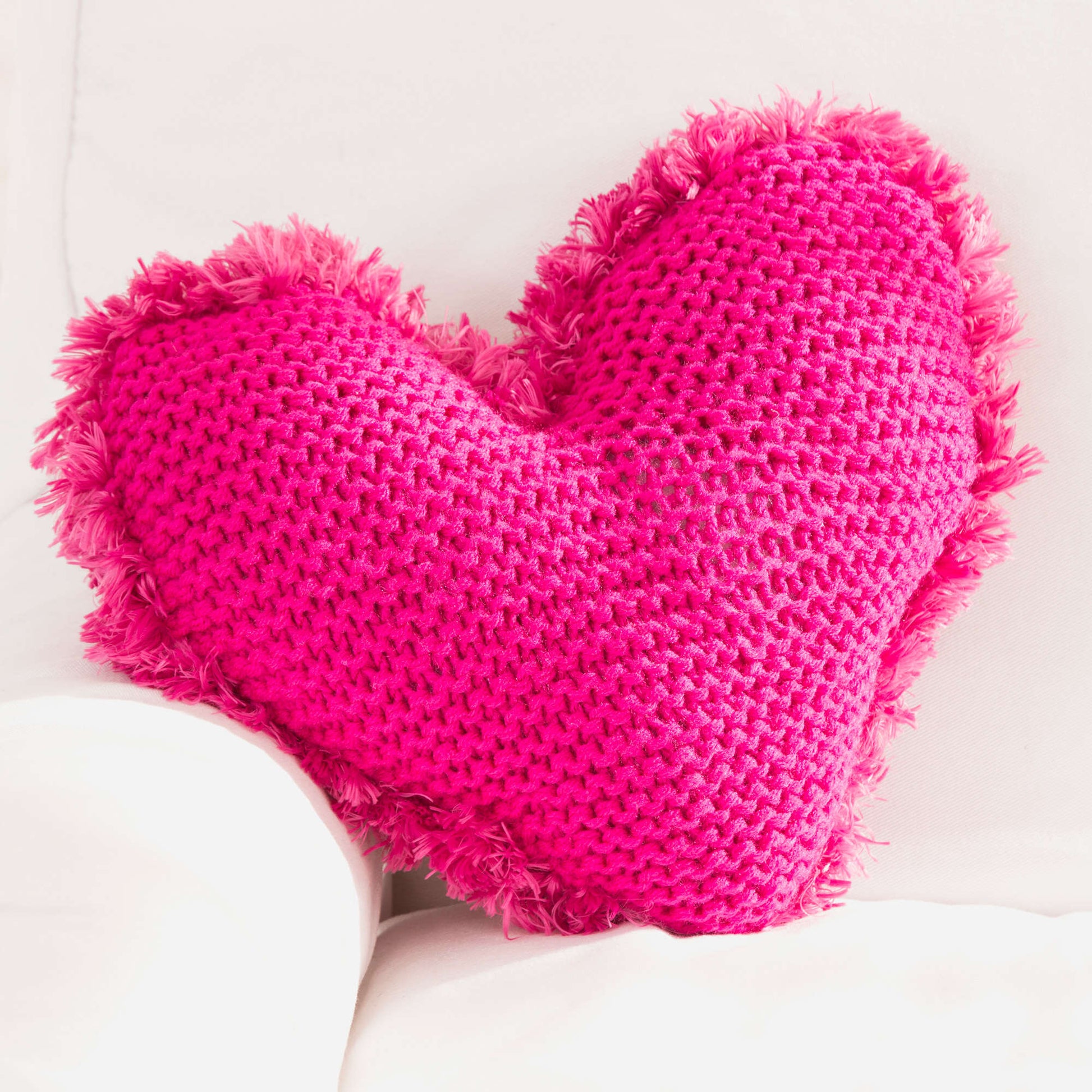 Free Red Heart Be Still My Heart Pillow Knit Pattern