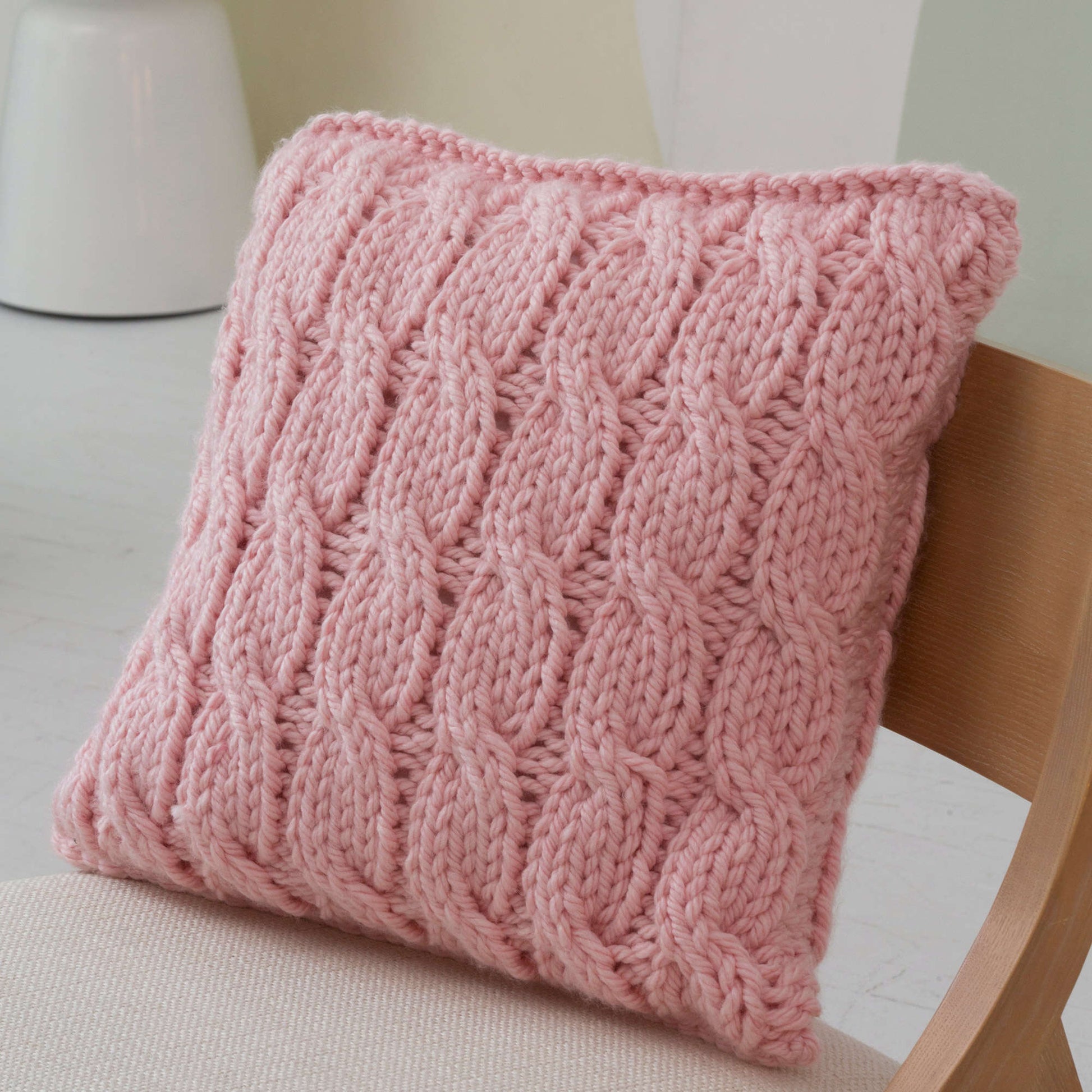 Free Red Heart Big Cables Pillow Knit Pattern