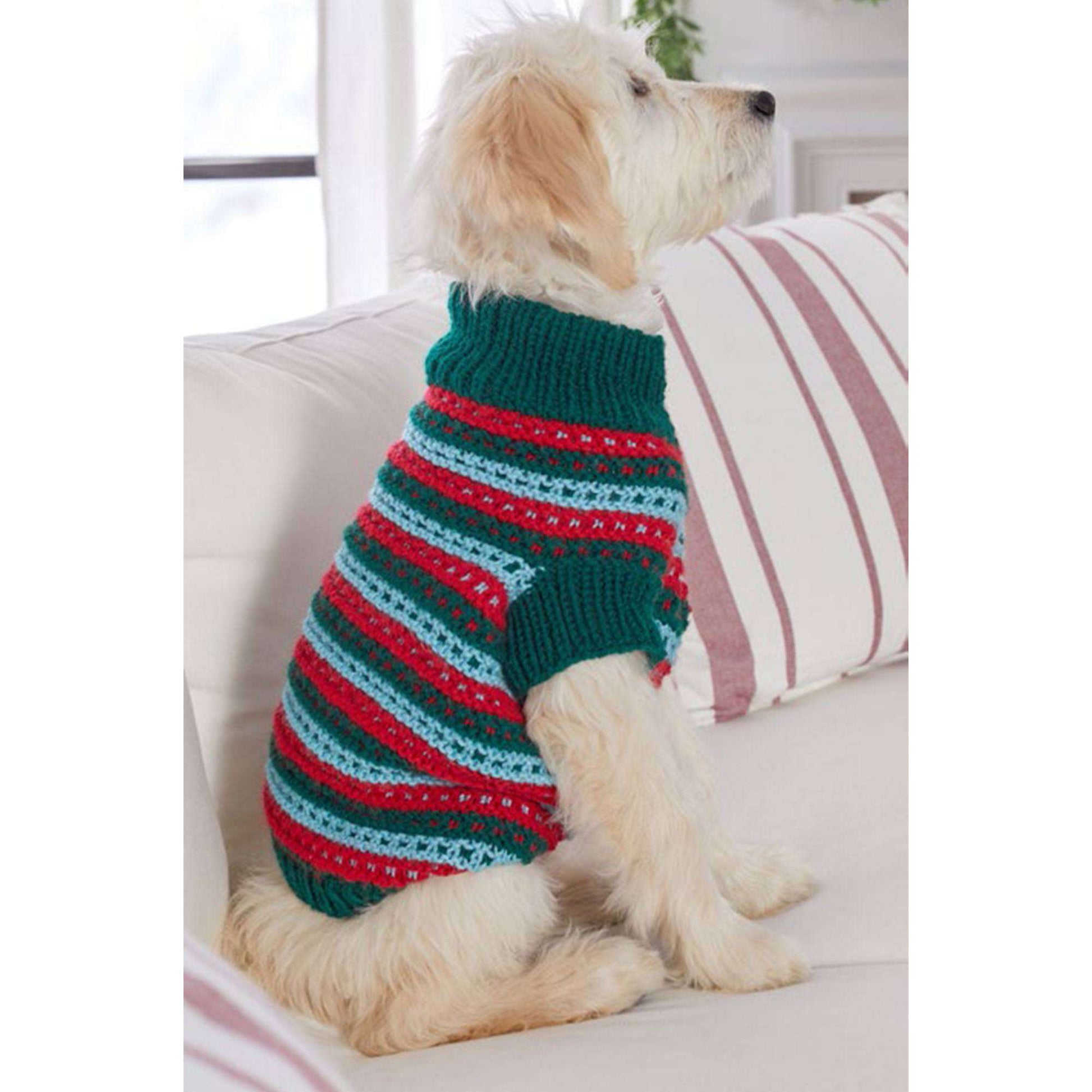 Free Red Heart Stylish Knit Dog Sweater Pattern