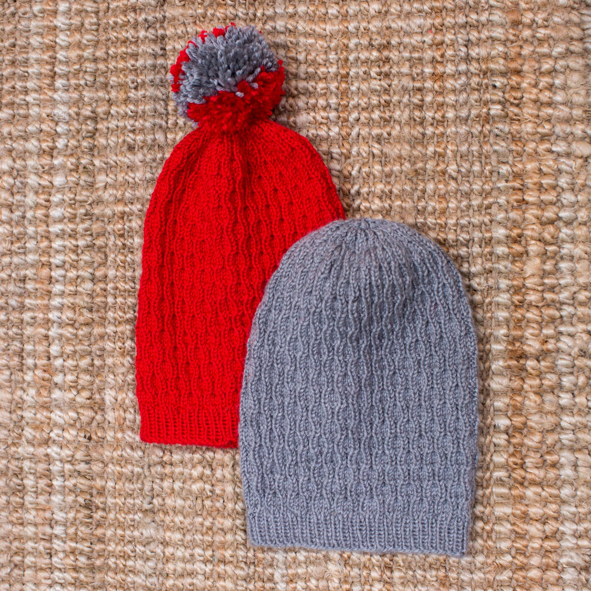 Free Red Heart Unisex Slouchy Hats Knit Pattern