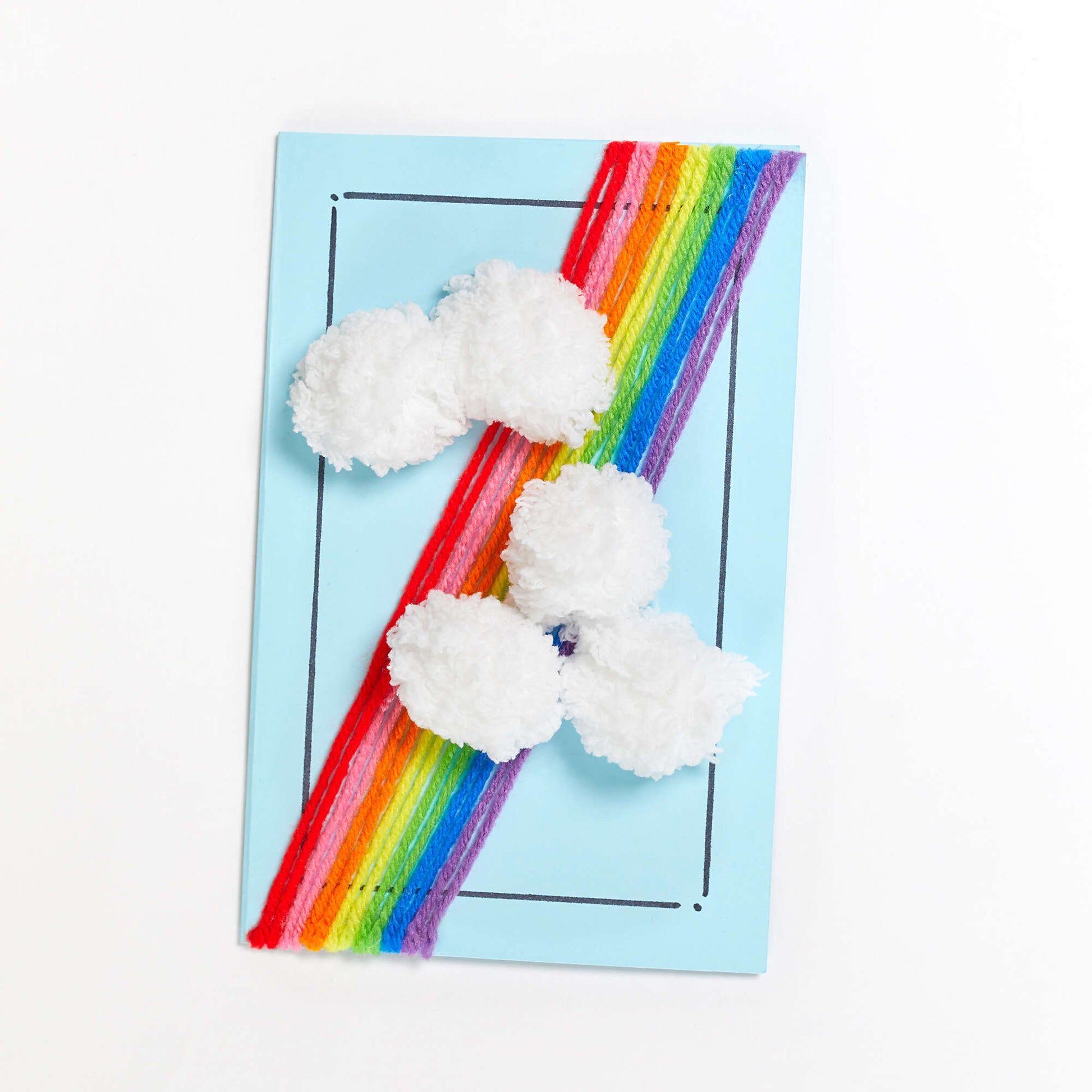 Free Red Heart Craft Rainbow And Clouds Greeting Card Pattern