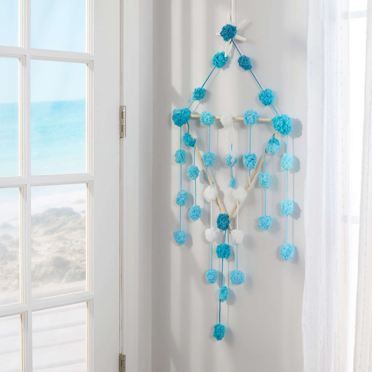 Craft Hanging made in Red Heart Pomp-a-Doodle Yarn