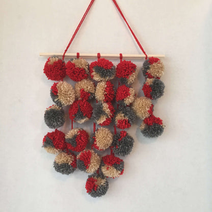 Red Heart Pompom Wall Hanging Red Heart Pompom Wall Hanging
