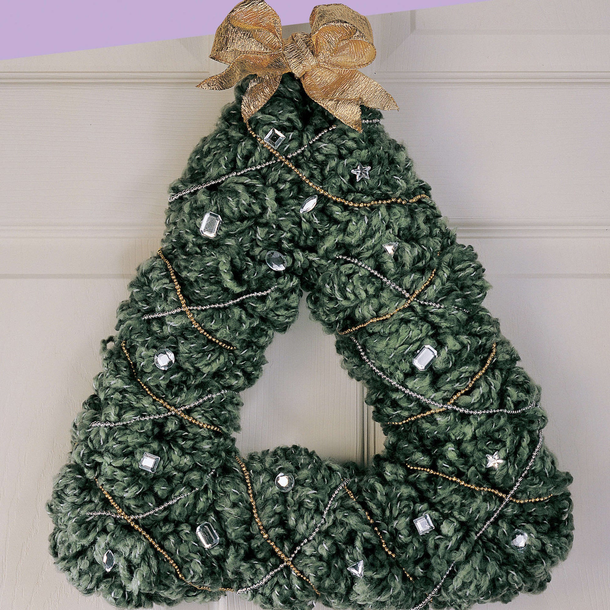 Free Red Heart Oh Christmas Tree Wreath Craft Pattern