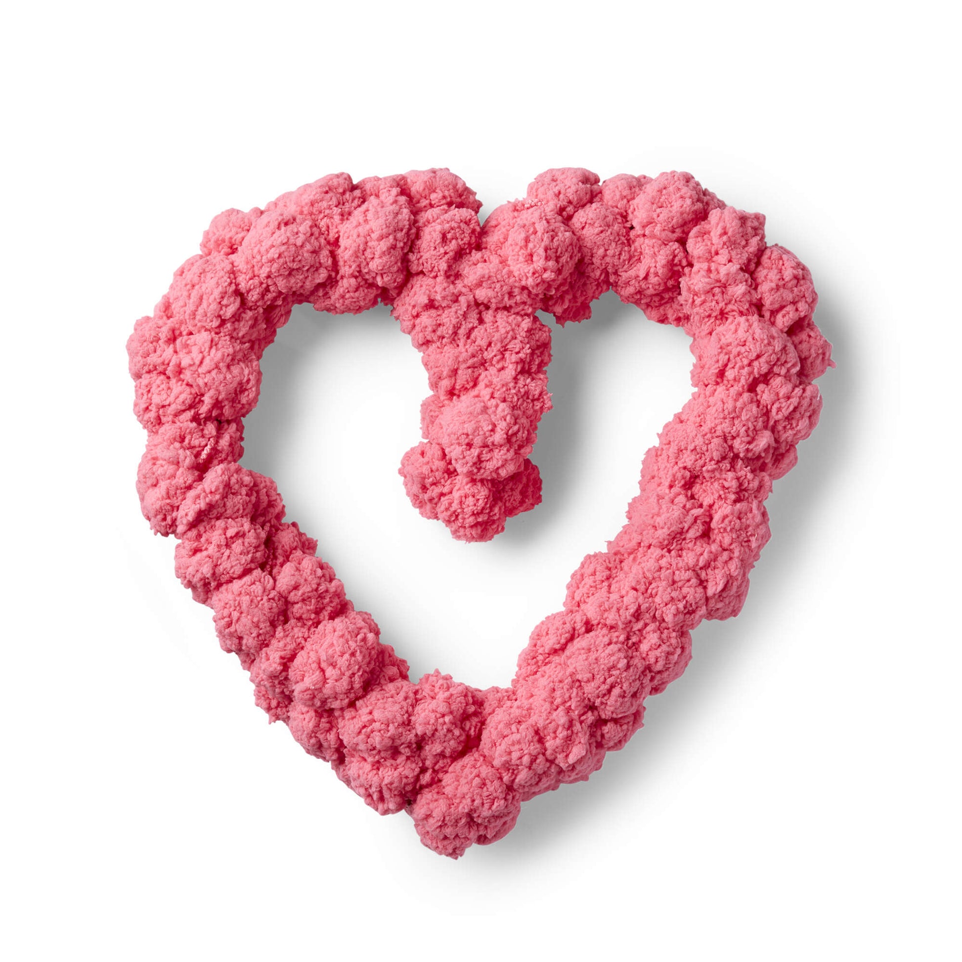 Free Red Heart Pom-dorable Heart Wreath Craft Pattern